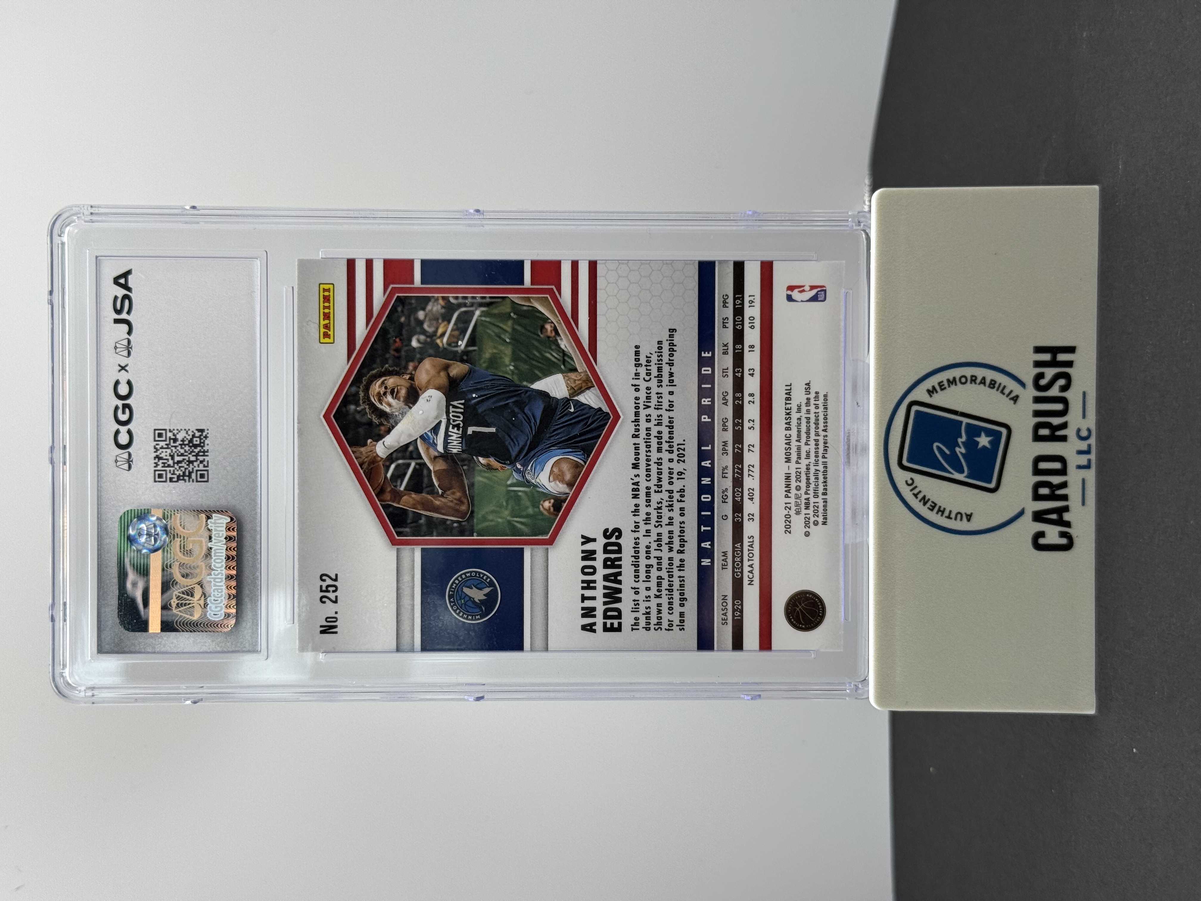 2020-21 Panini Mosaic Domantas Sabonis In Person Autograph CGC/JSA Authentic, back