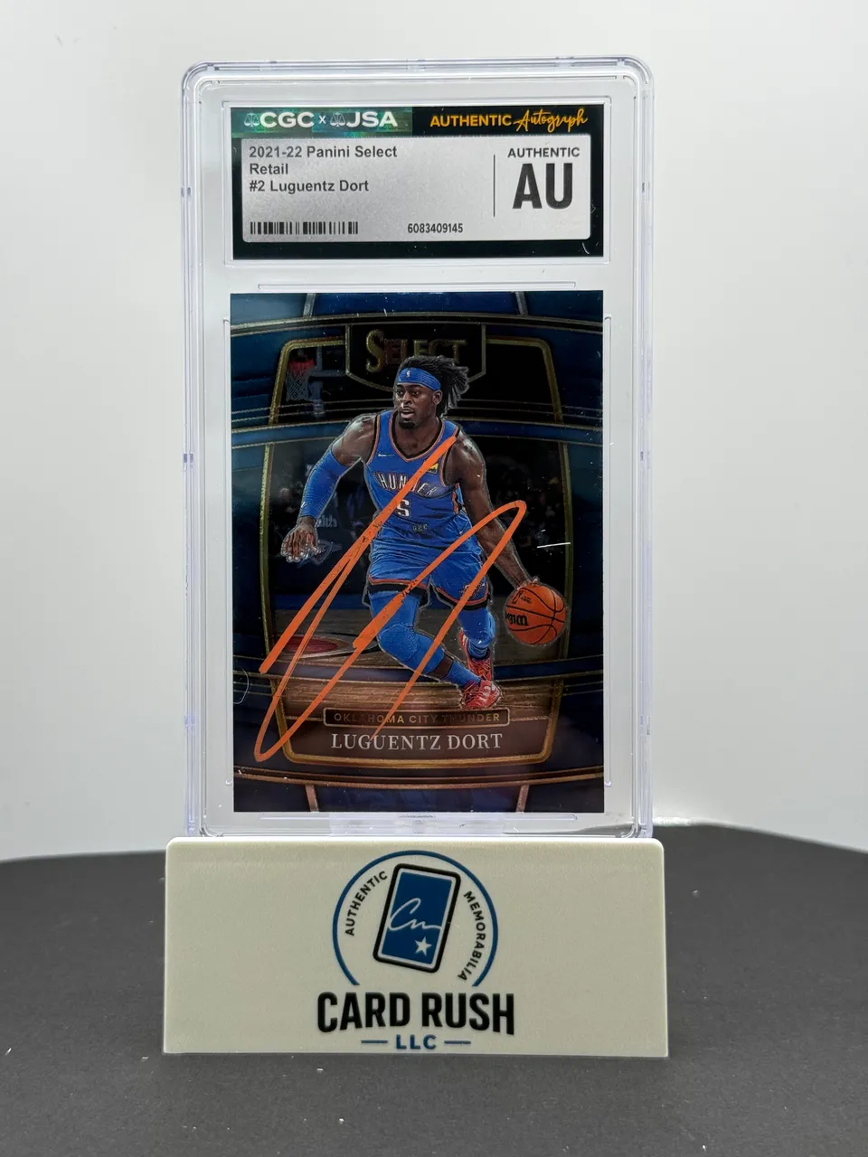 2021-22 Panini Select Concourse Luguentz Dort Autographed Trading Card