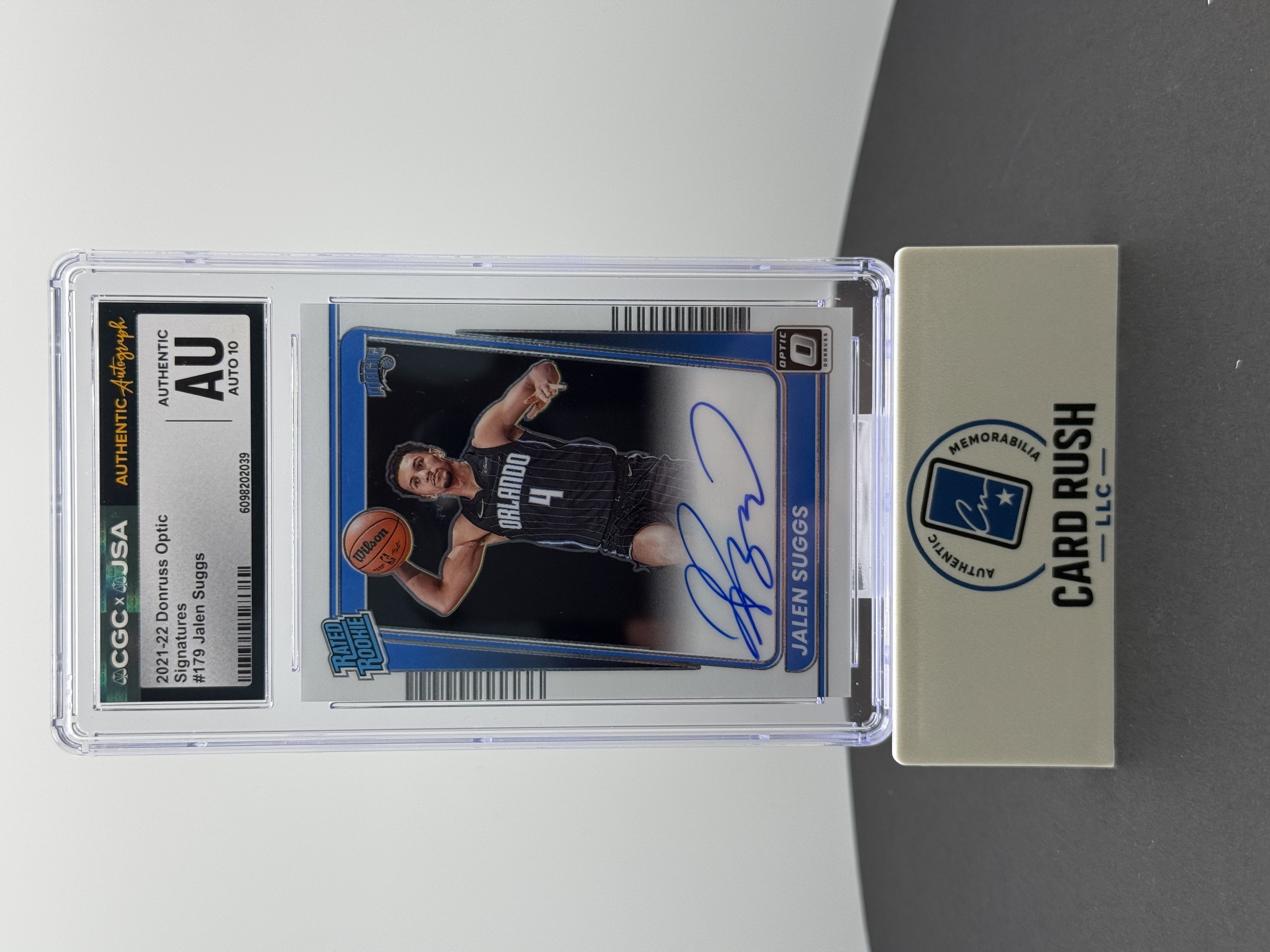 2021-22 Donruss Optic Signatures #179 Jalen Suggs Autographed Rookie Card, front