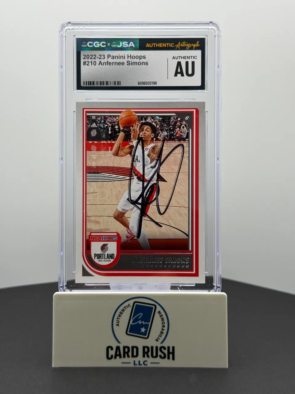 2022-23 Panini Hoops Anfernee Simons In Person Autograph