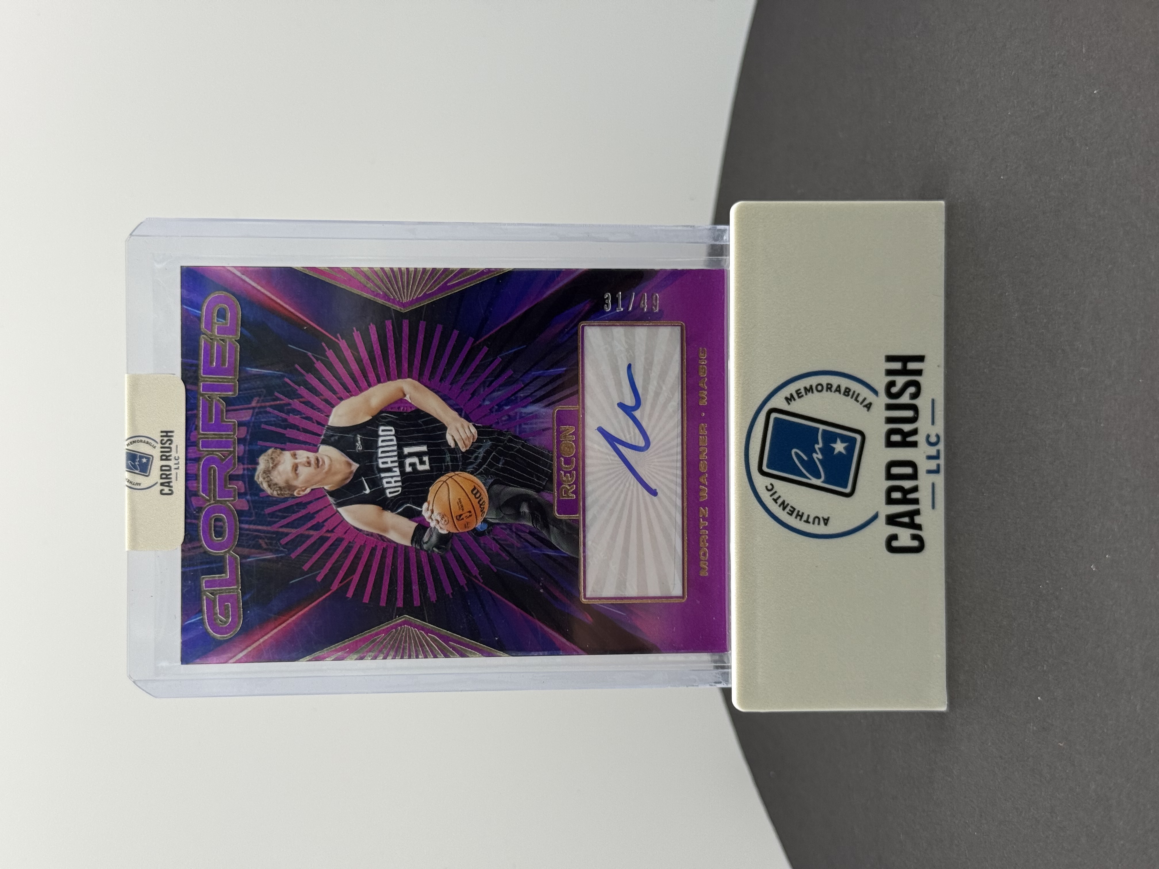 2023-24 Panini Recon Glorified Moritz Wagner Autograph Card, front