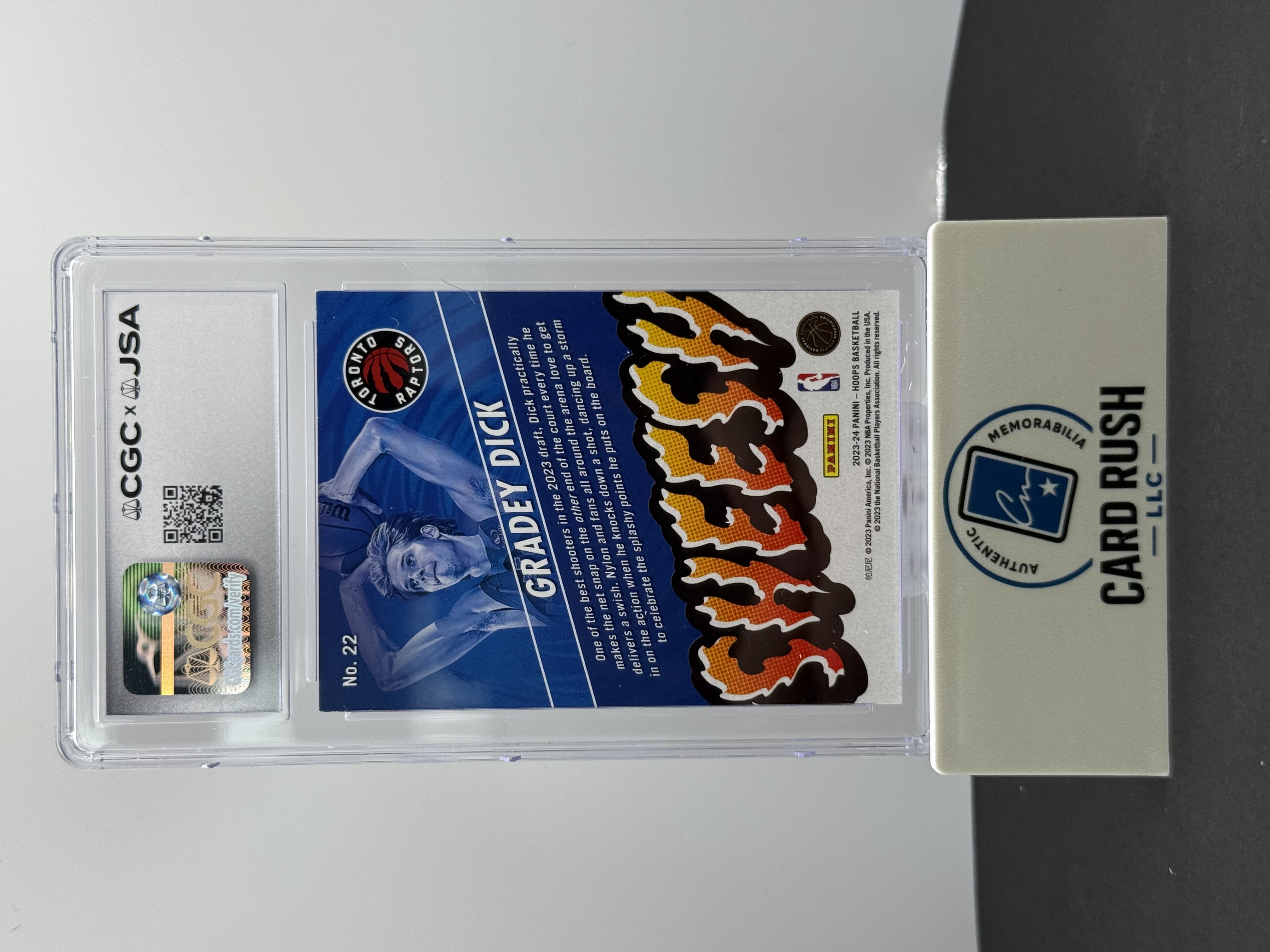 2023-24 Hoops Sheesh Holo Gradey Dick RC CGC/JSA Auto 10, back