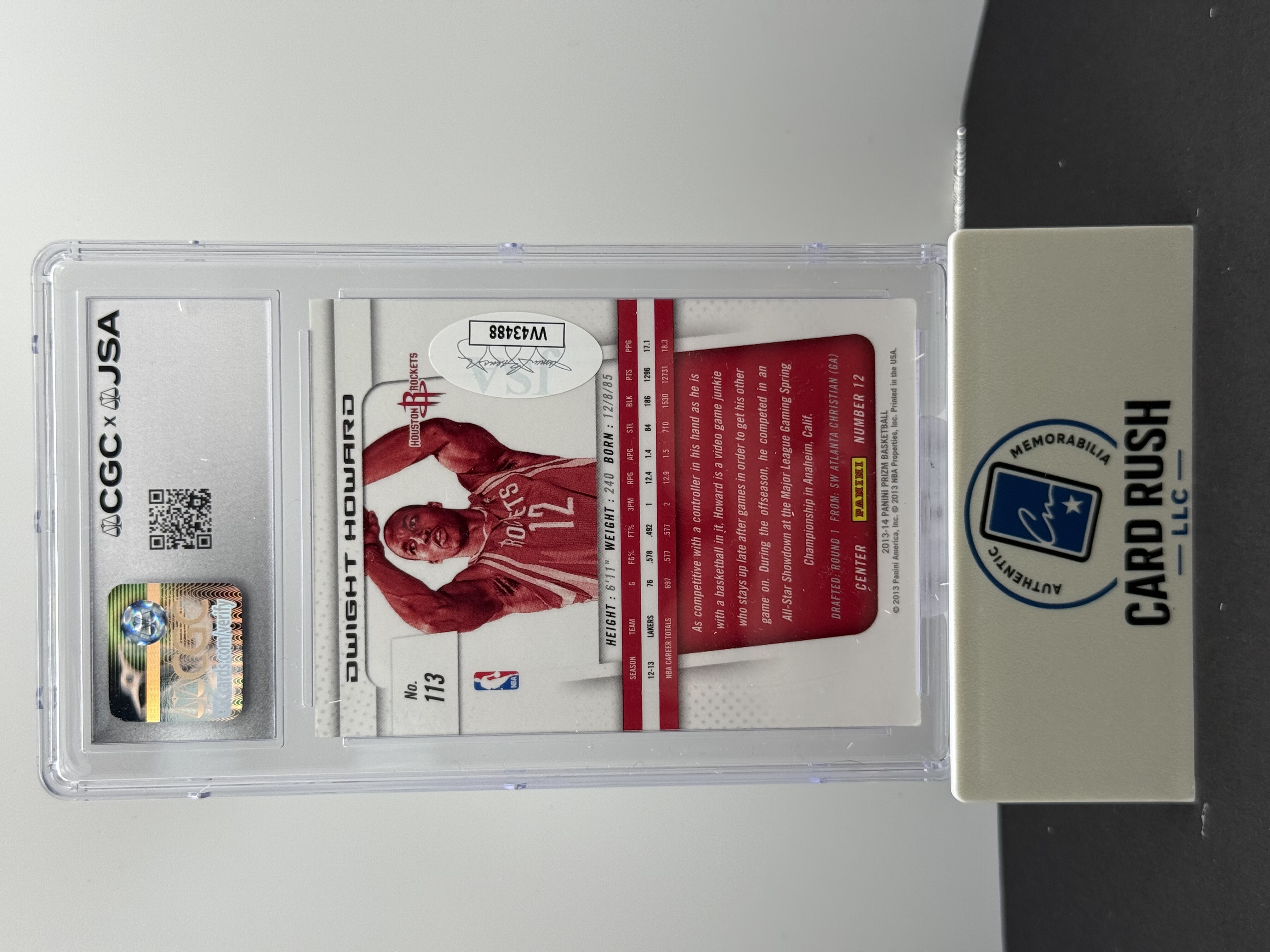 2013-14 Prizm Dwight Howard Autograph Basketball Card, back