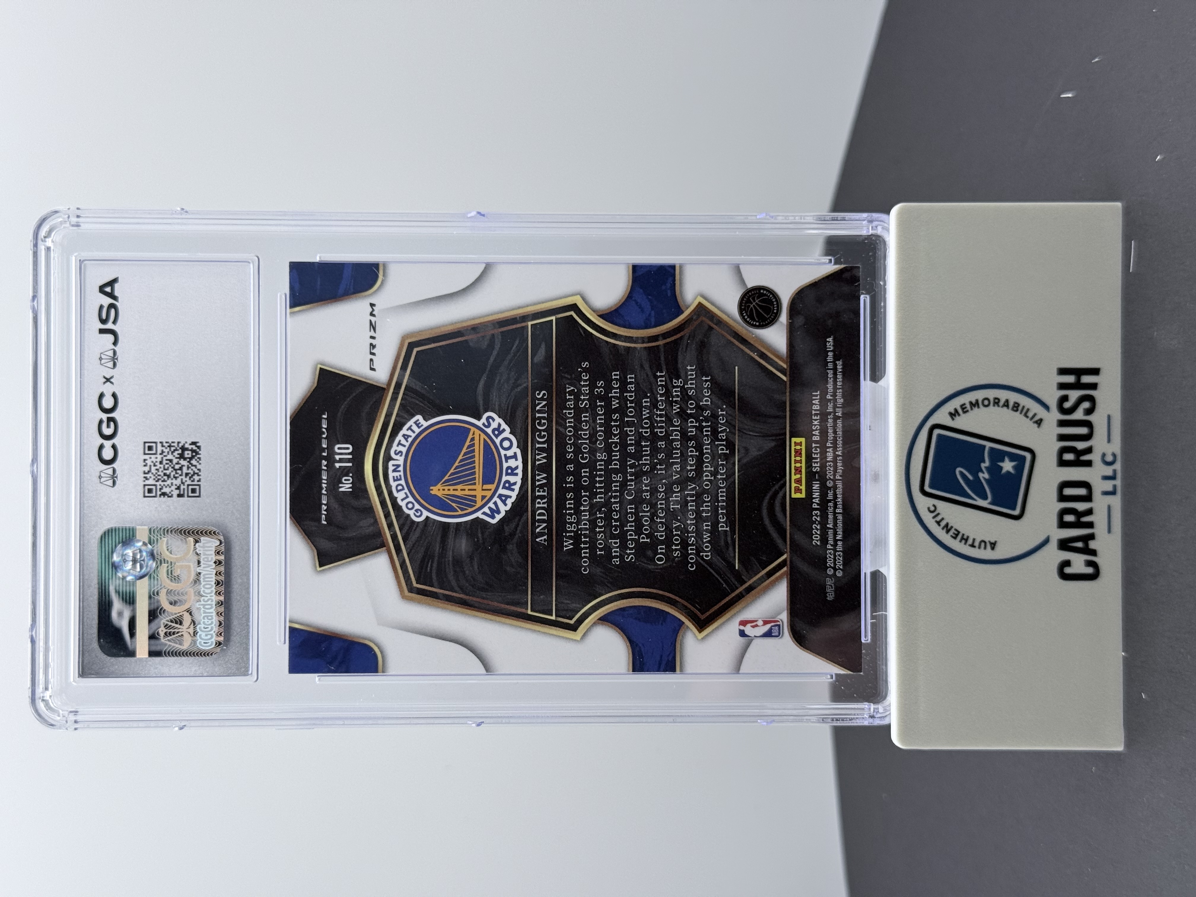 2022-23 Panini Select Andrew Wiggins Red Cracked Ice IP Auto CGC/JSA Authentic, back