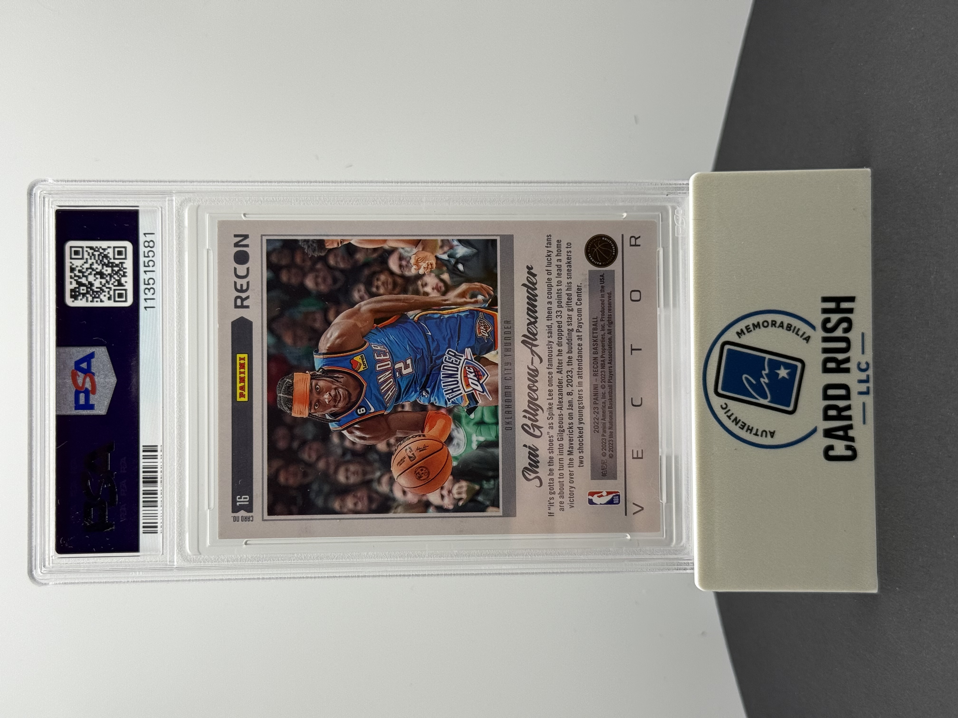 2022 RECON SHAI GILGEOUS-ALEXANDER VECTOR IP AUTO PSA AUTHENTIC, back