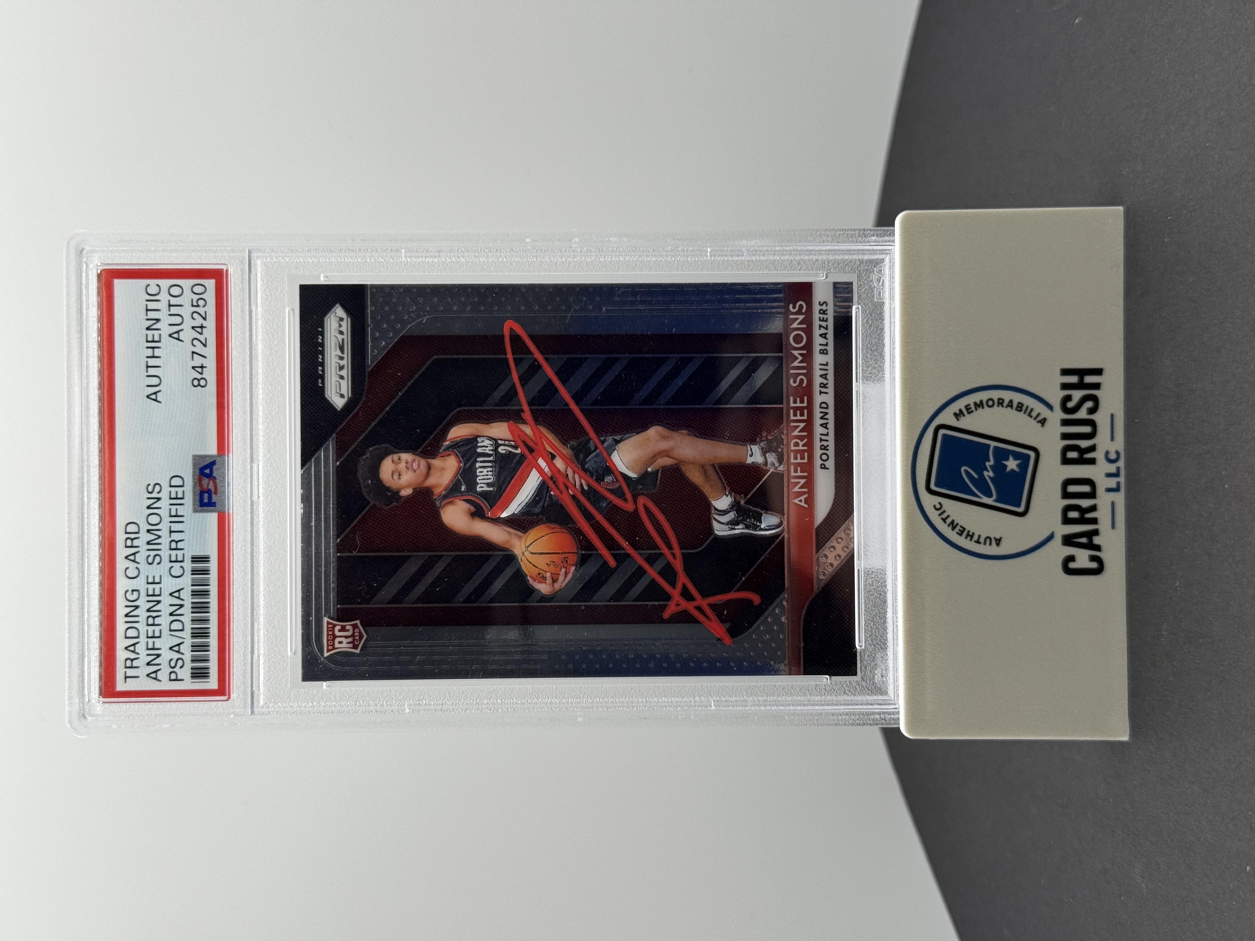 2018-19 Panini Prizm Anfernee Simons Autographed Rookie Trading Card, front
