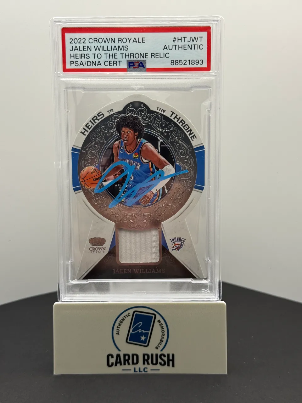 2022 Crown Royale Heirs To The Throne Jalen Williams Relic Autograph Card