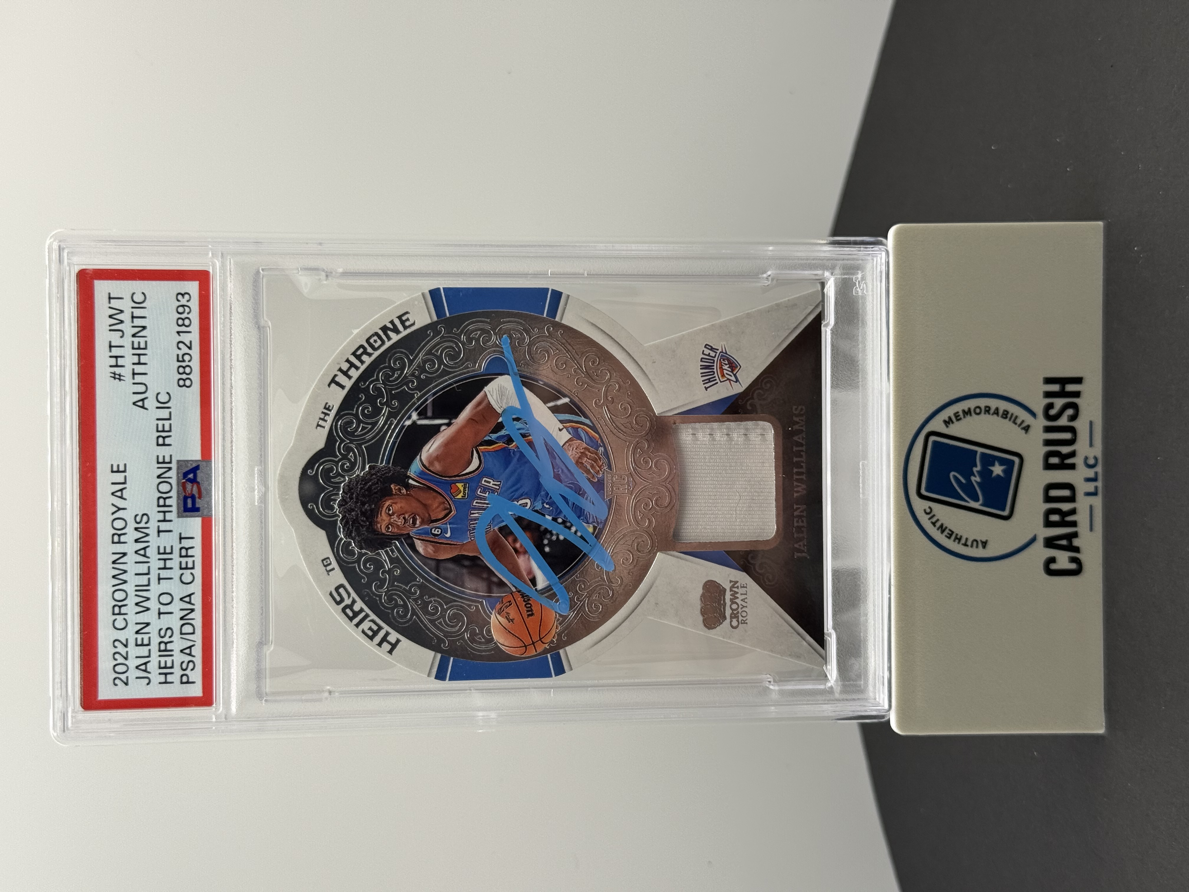 2022 Crown Royale Heirs To The Throne Jalen Williams Relic Autograph Card, front