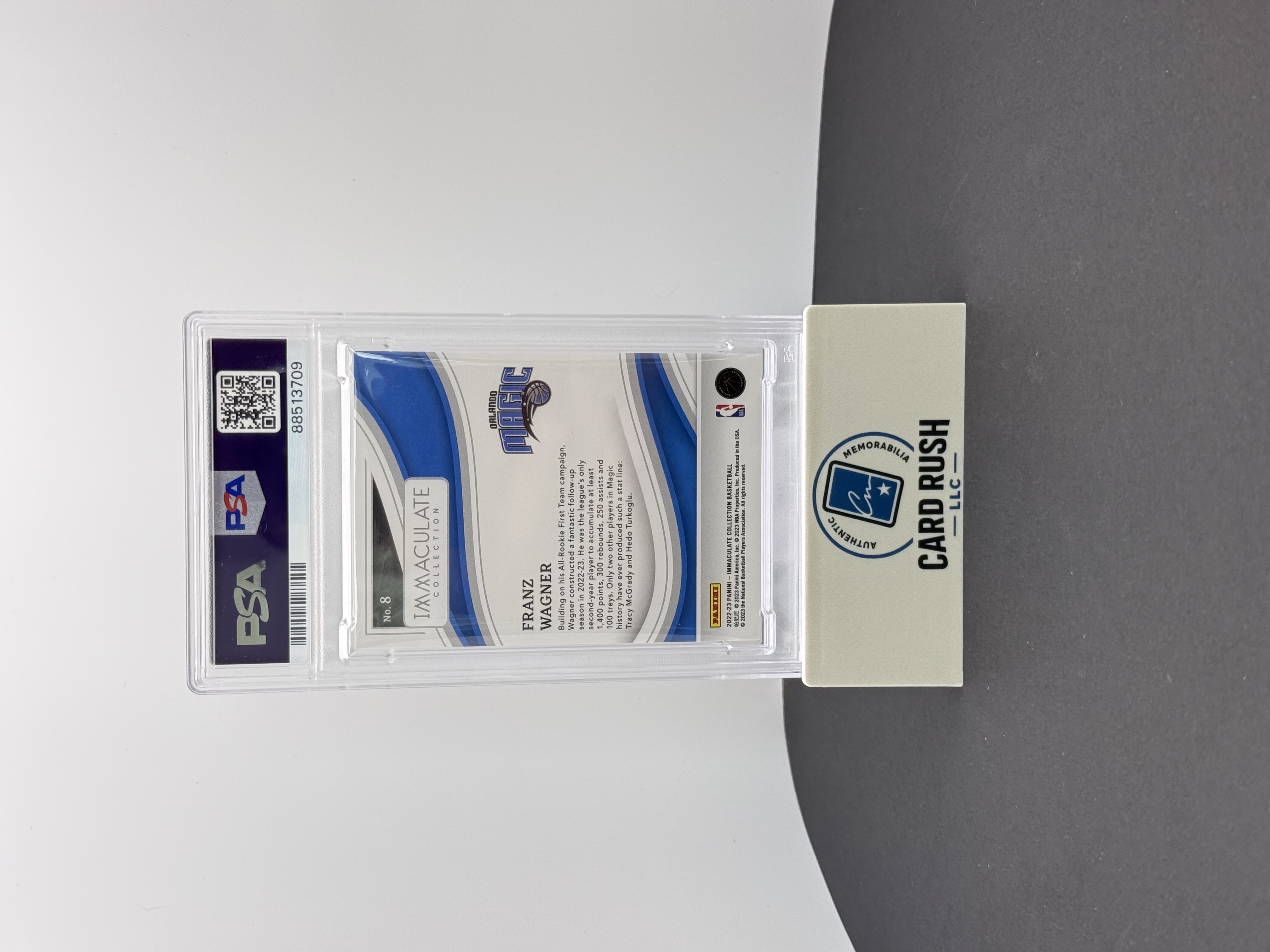 2022-23 Panini Immaculate Red 45/49 Franz Wagner In-Person Auto PSA Authentic, back