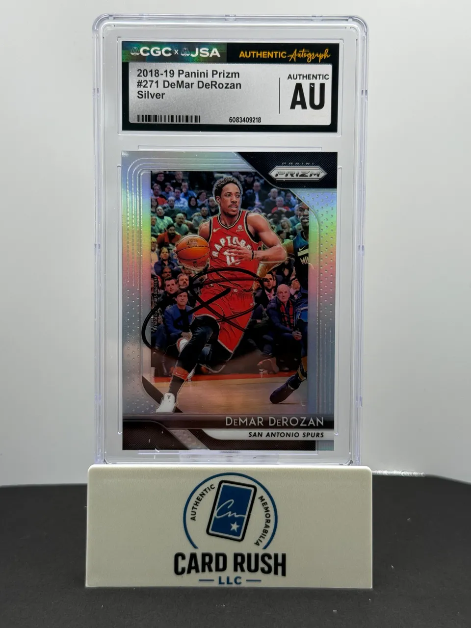 2018-19 Panini Silver Prizm DeMar DeRozan Autograph Card