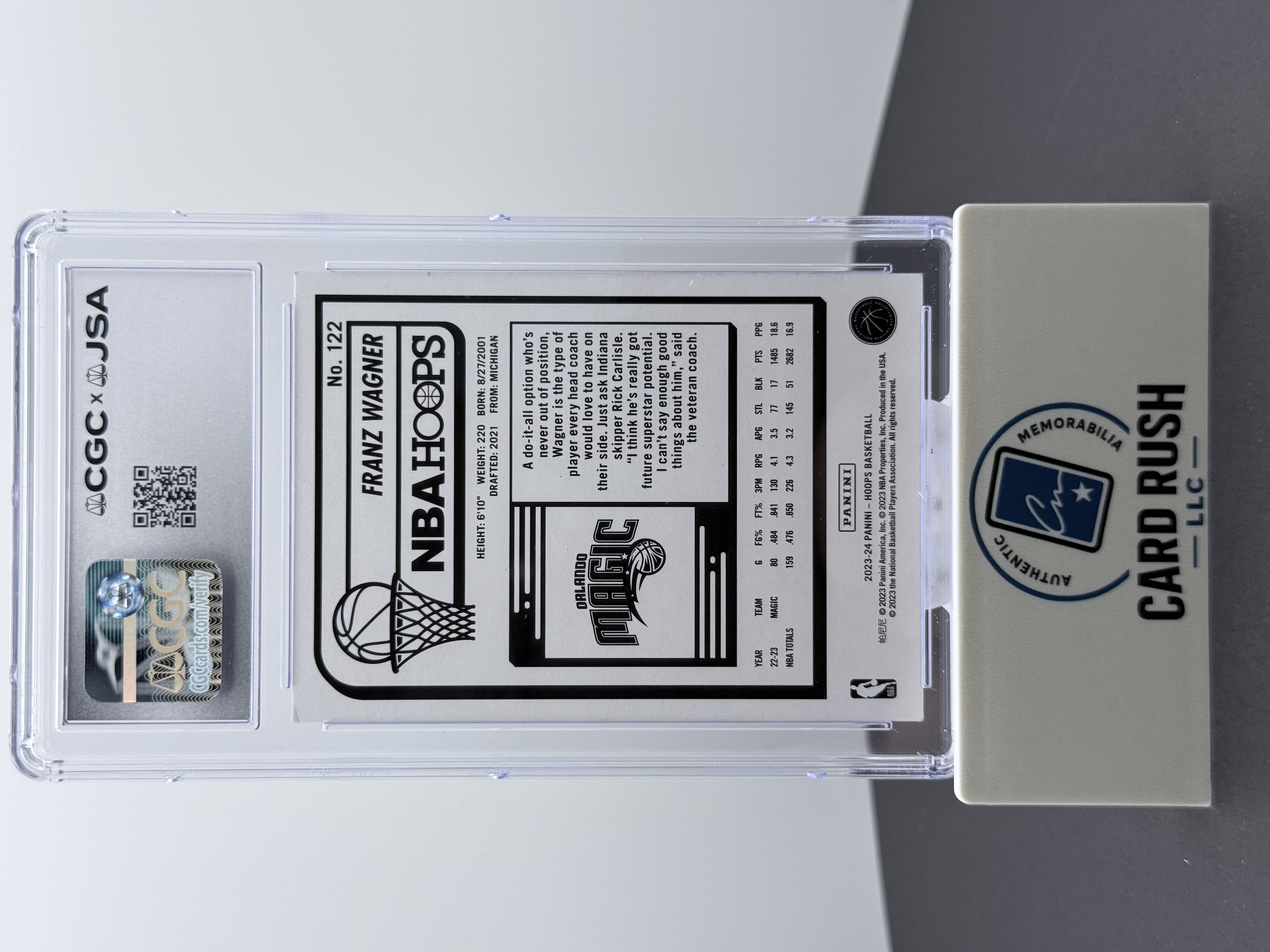 2023-24 Hoops Winter Franz Wagner In-Person Autograph CGC/JSA Authentic, back
