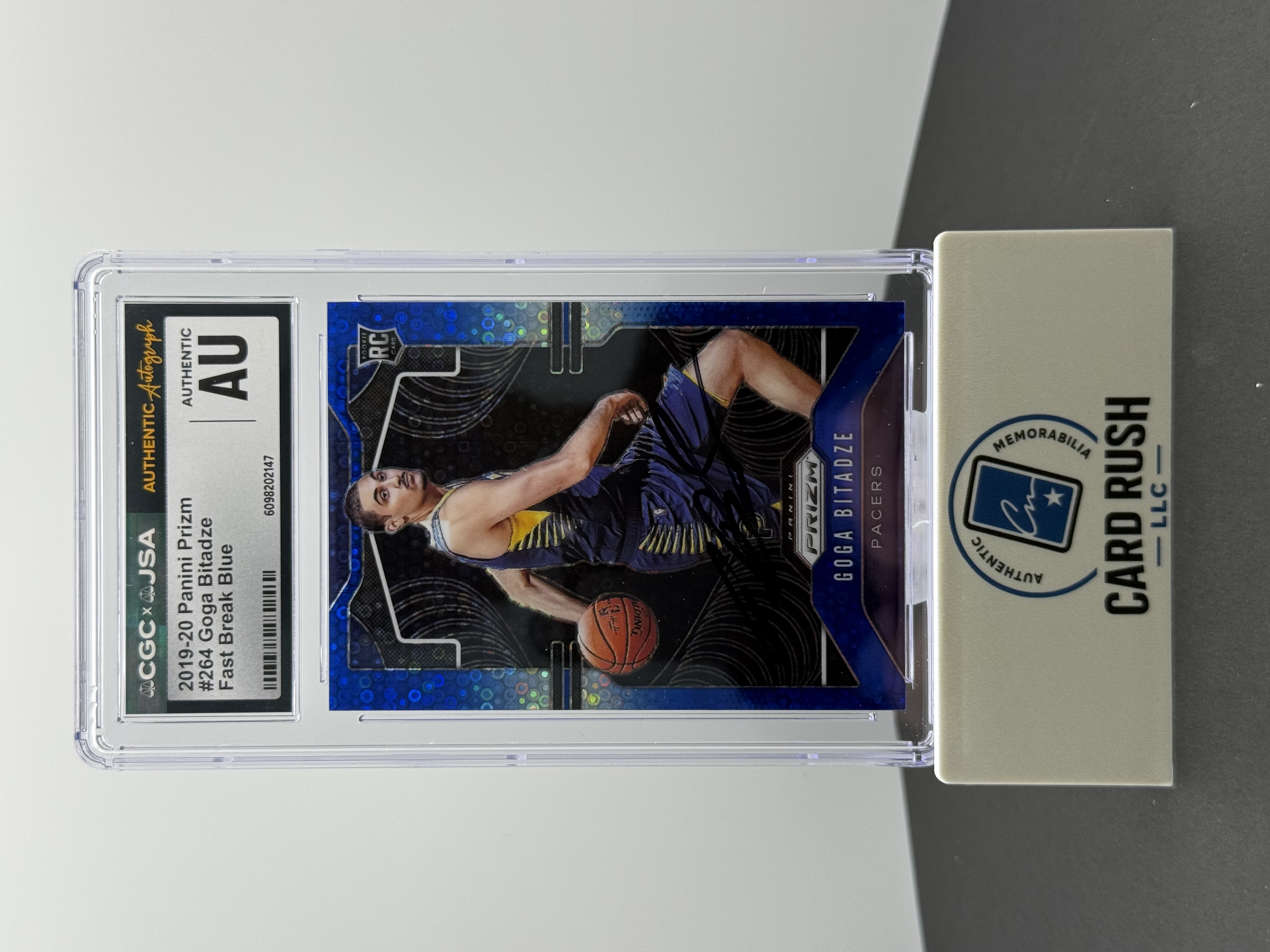 2019-20 Panini Prizm Fast Break Blue Goga Bitadze IP Autograph, front