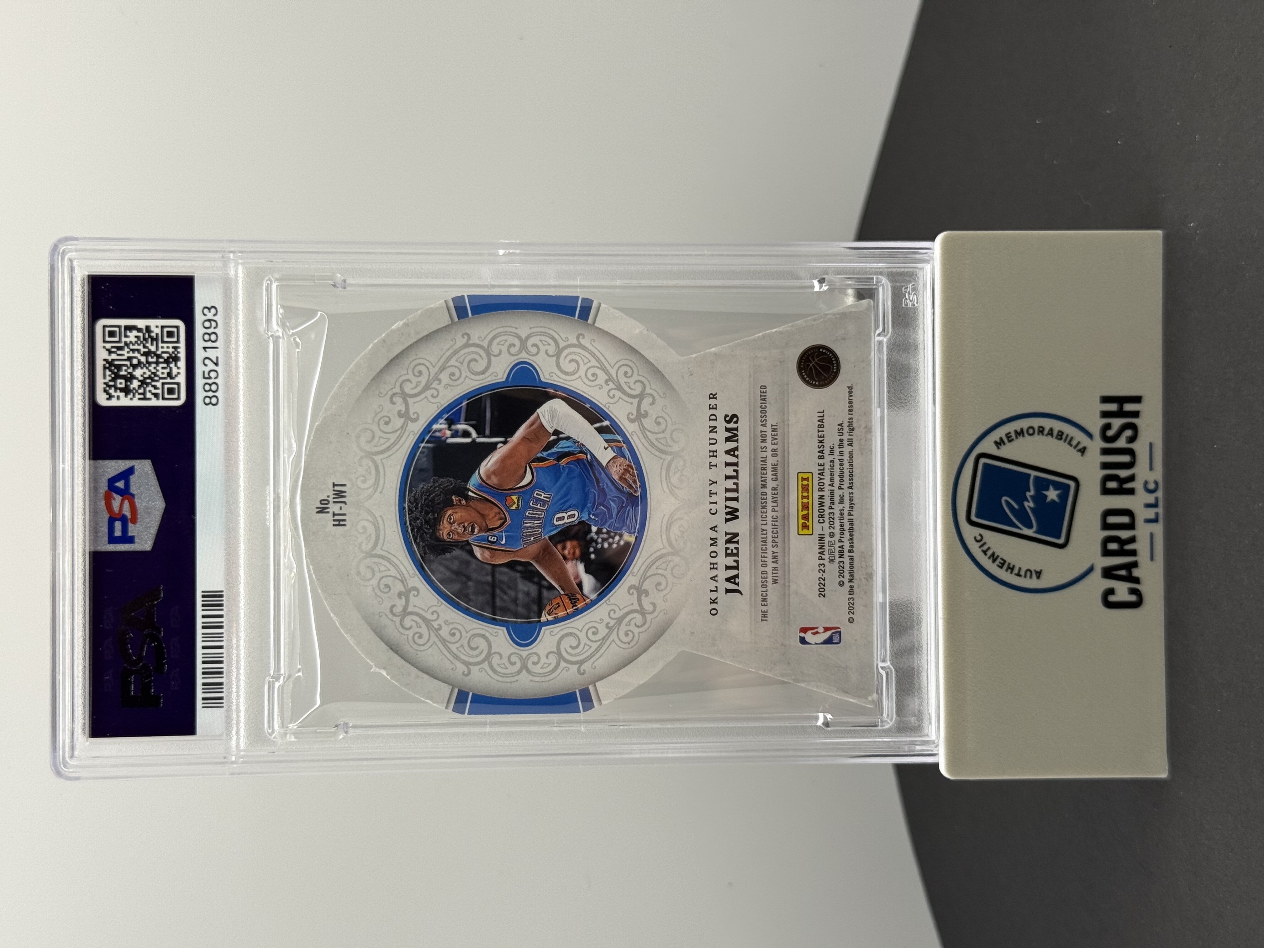 2022 Crown Royale Heirs To The Throne Jalen Williams Relic Autograph Card, back