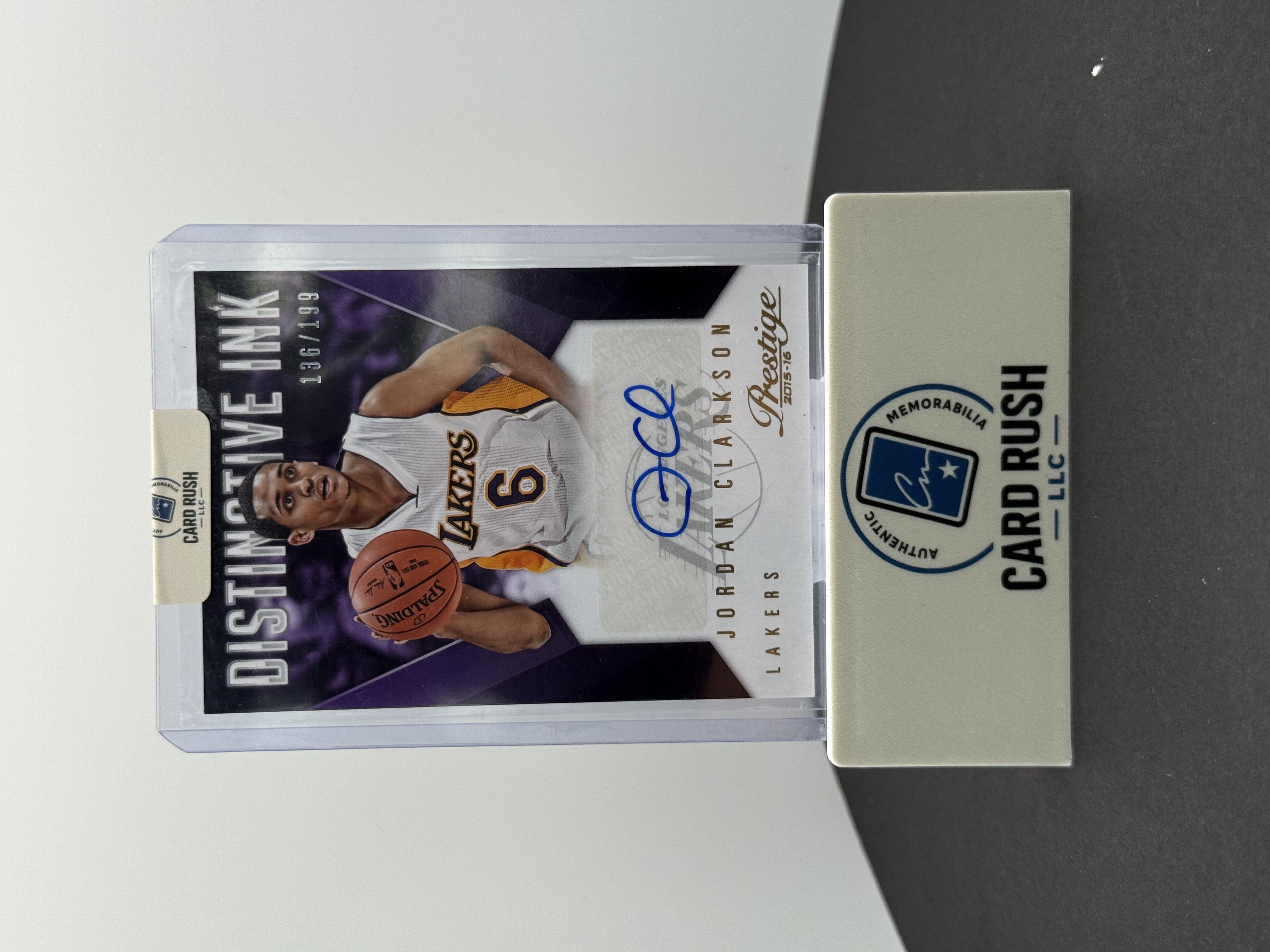 2015-16 Panini Prestige Jordan Clarkson Autographed Basketball Card, front