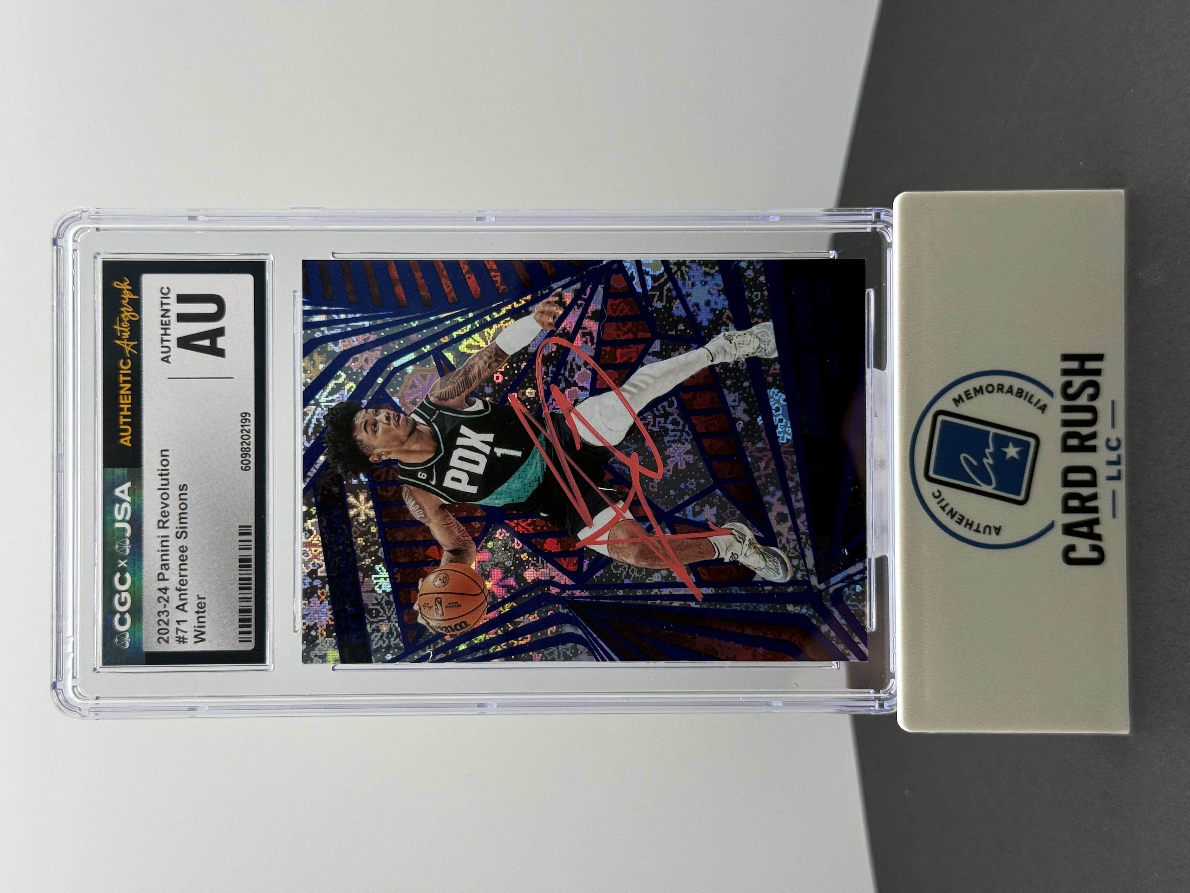 2023-24 Panini Revolution - Anfernee Simons Winter In-Person Auto, front