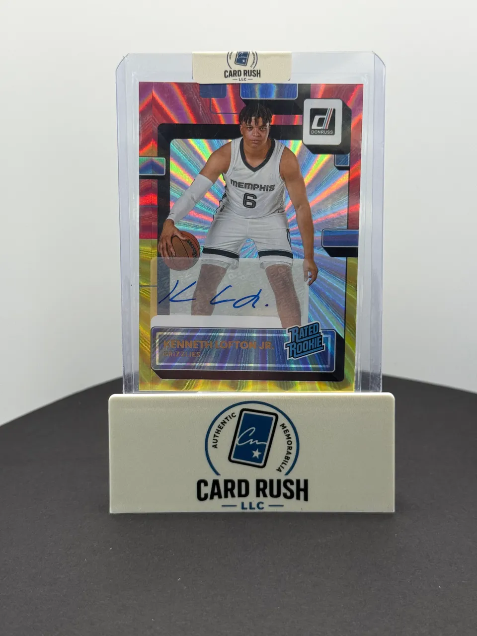 2022-23 Panini Donruss Kenneth Lofton Jr. Rated Rookie Optic Autograph Basketball Card