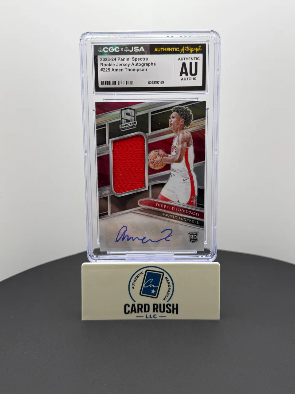 2023-24 Panini Spectra Rookie Jersey Autographs #225 Amen Thompson 100/199