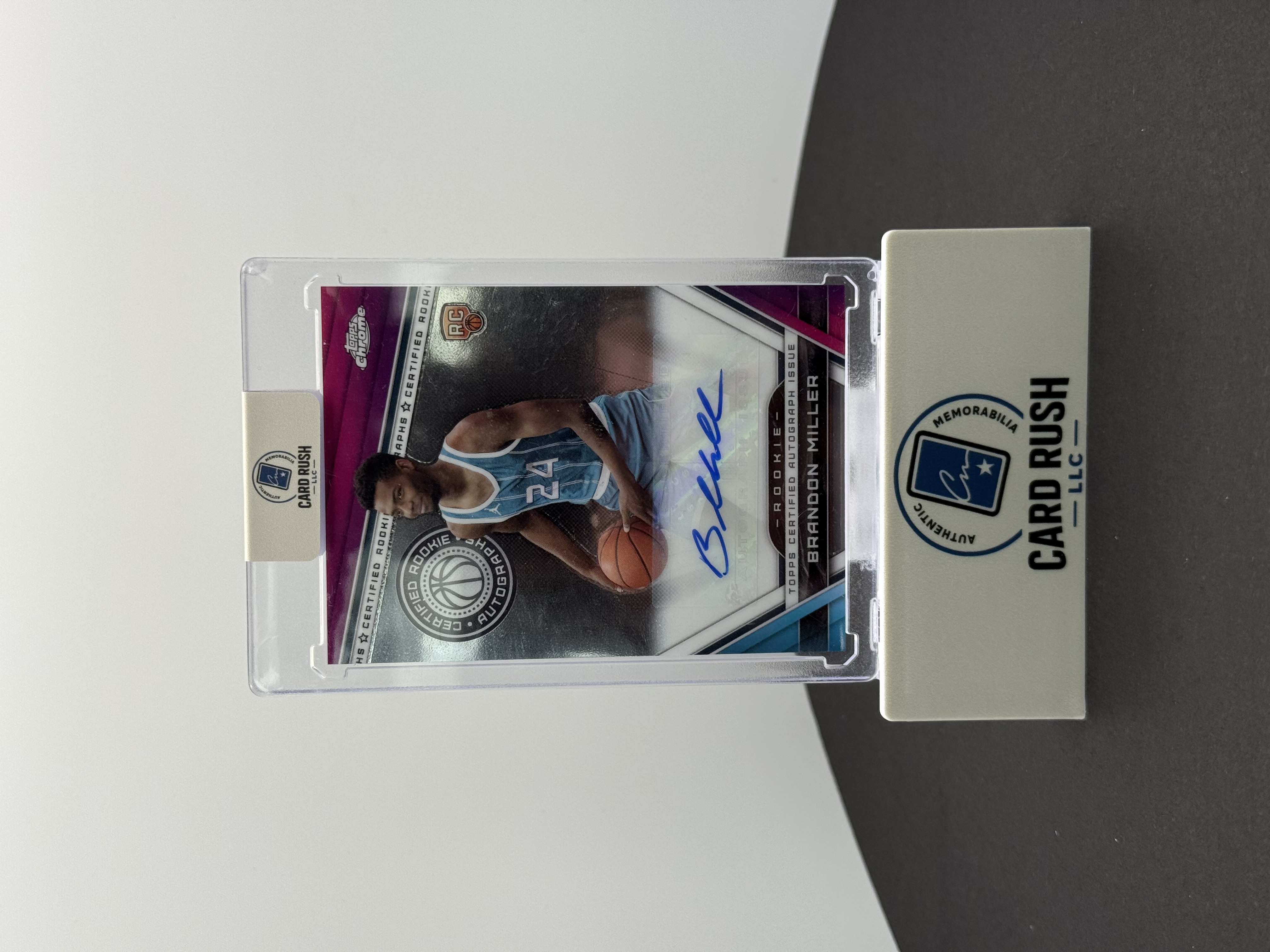 2023-24 Topps Chrome Brandon Miller Rookie Autographed Basketball Card, front