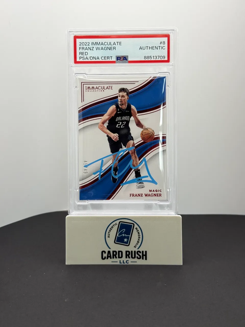 2022-23 Panini Immaculate Red 45/49 Franz Wagner In-Person Auto PSA Authentic