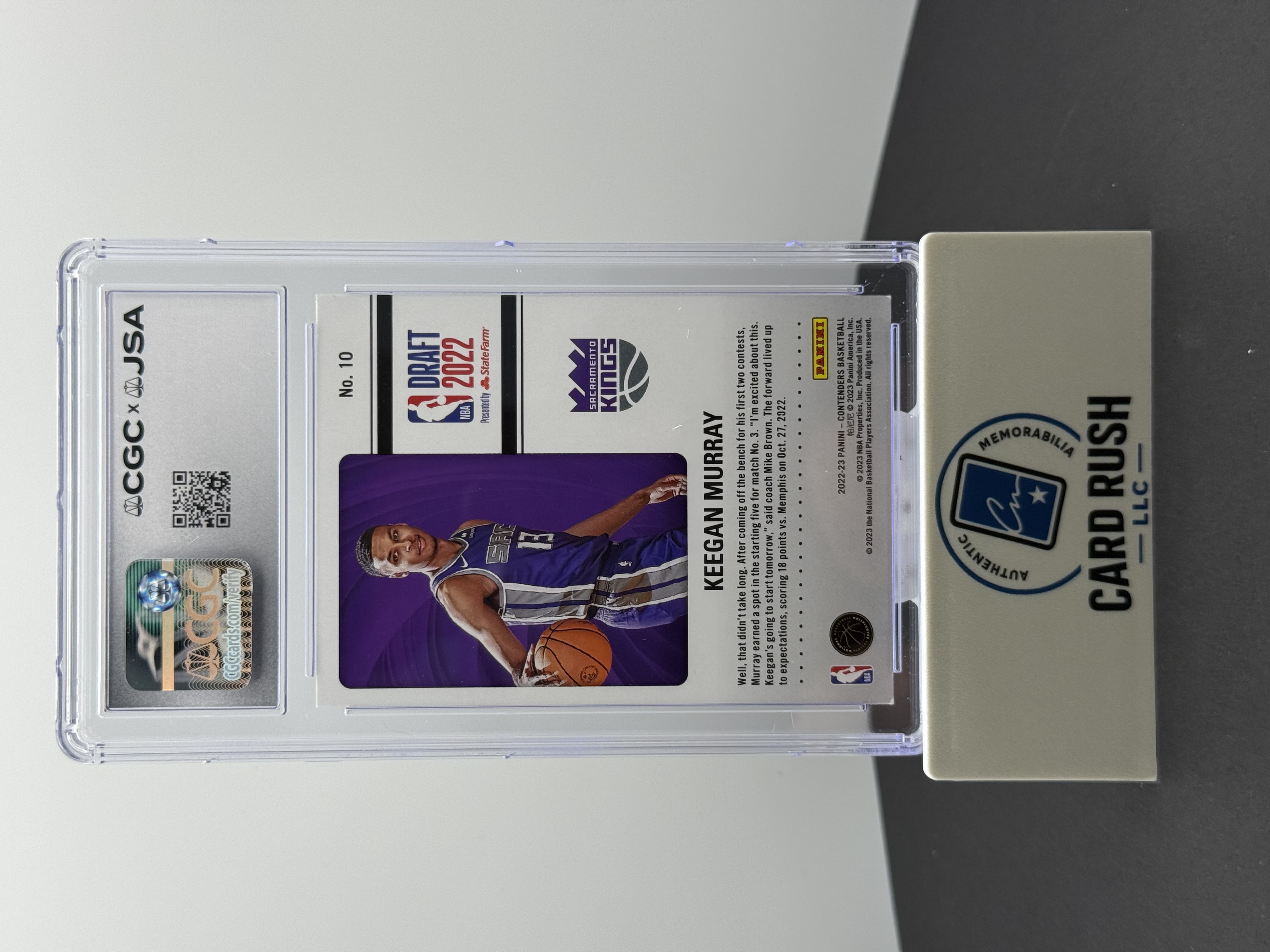 2022-23 Panini Contenders'22 Draft Class Keegan Murray RC IP Autograph, back