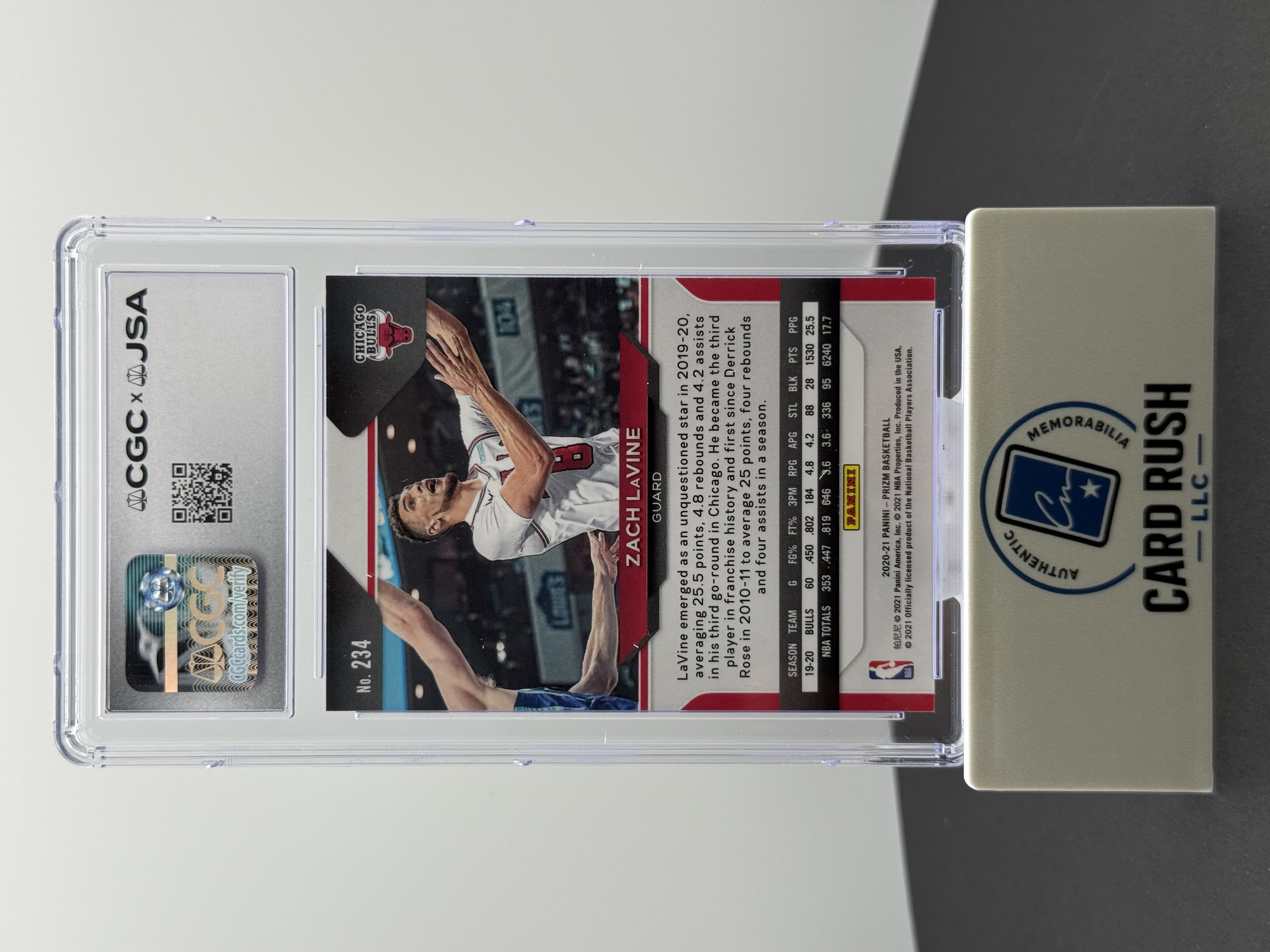2020-21 Panini Prizm Zach LaVine In-Person Autograph, back