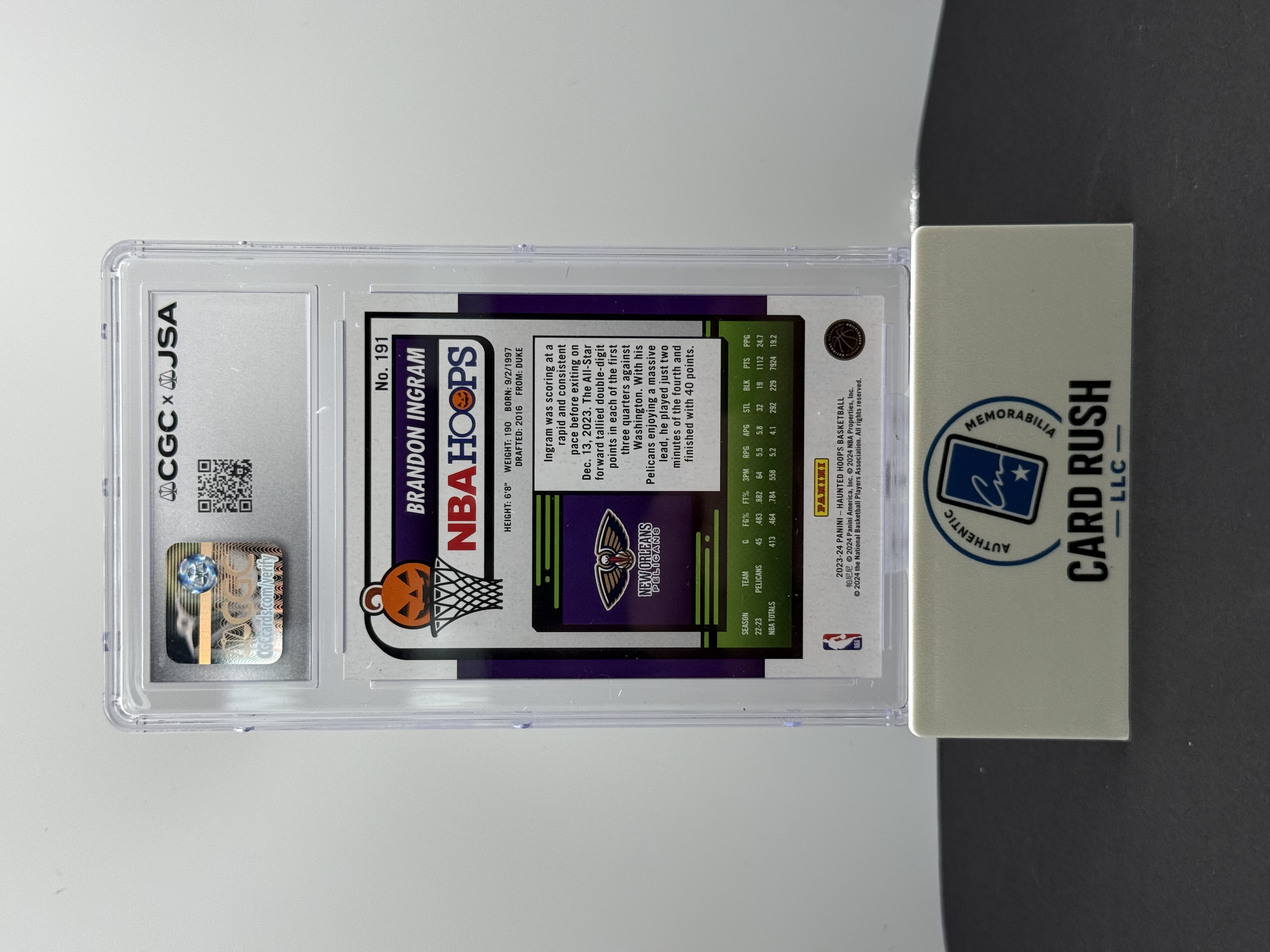 2023-24 Panini Haunted Hoops Brandon Ingram IP Autograph CGC/JSA Authentic, back