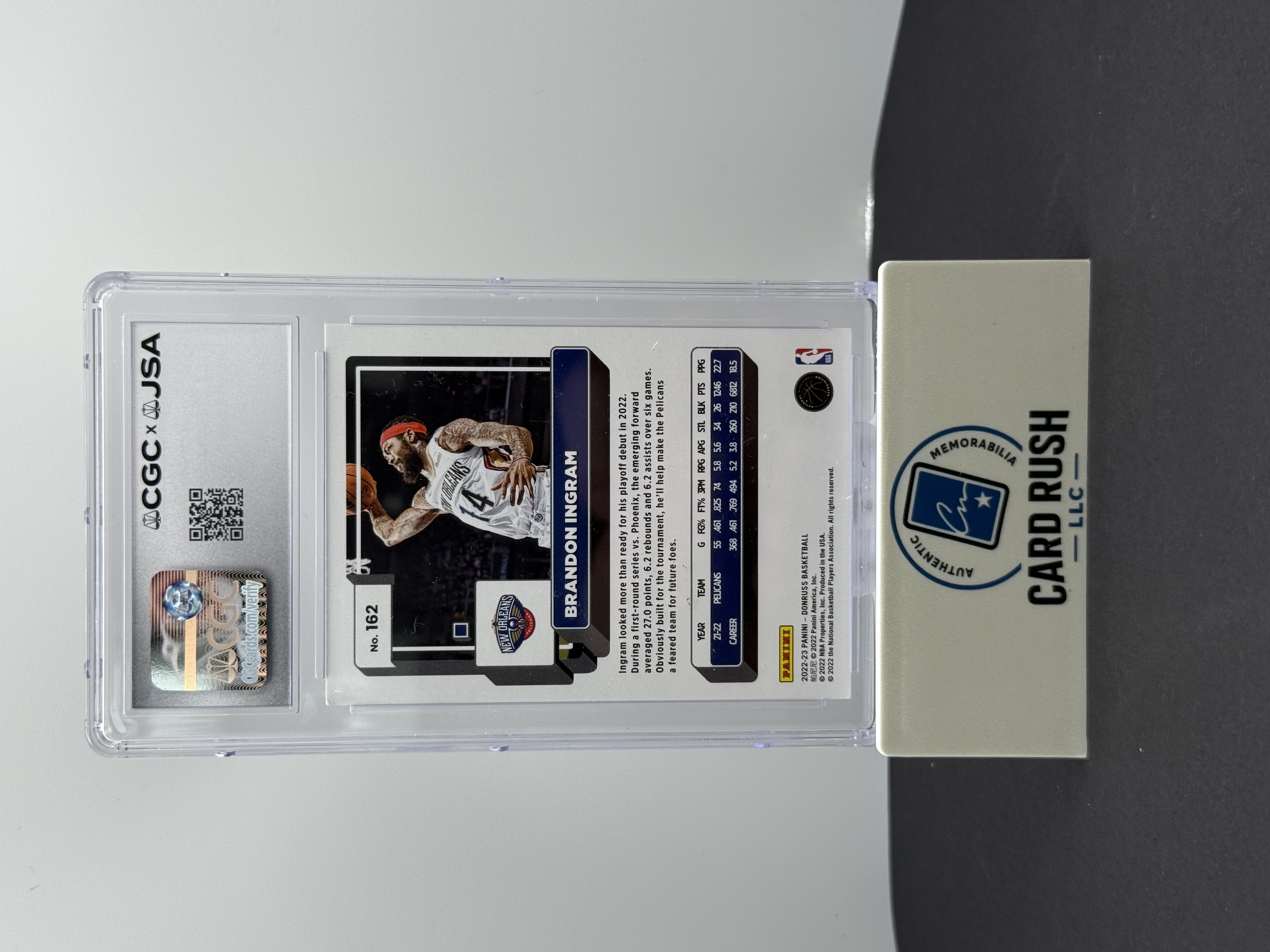 2022-23 Panini Donruss Green Laser Basketball Brandon Ingram Card, back