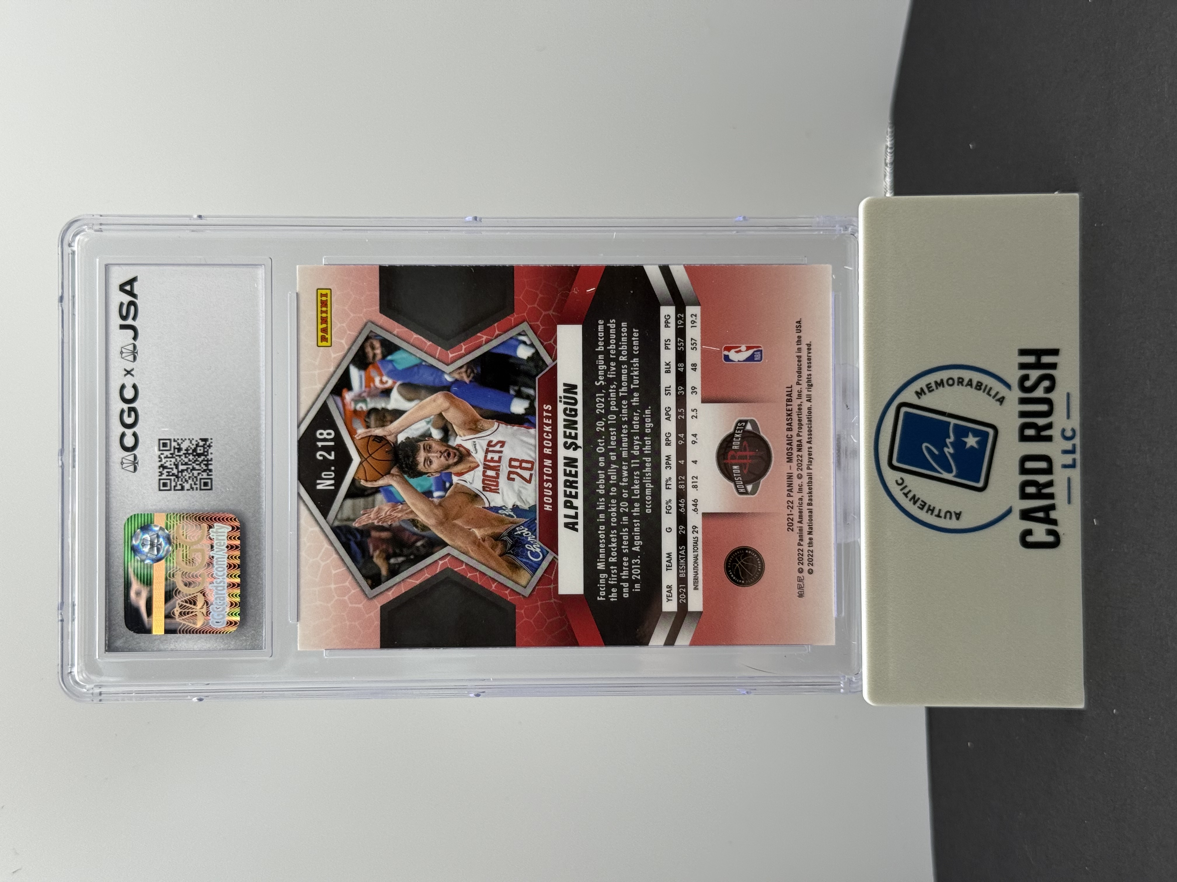 2021-22 Panini Mosaic - Alperen Sengun Rookie Card IP Auto 10 CGC Authentic, back