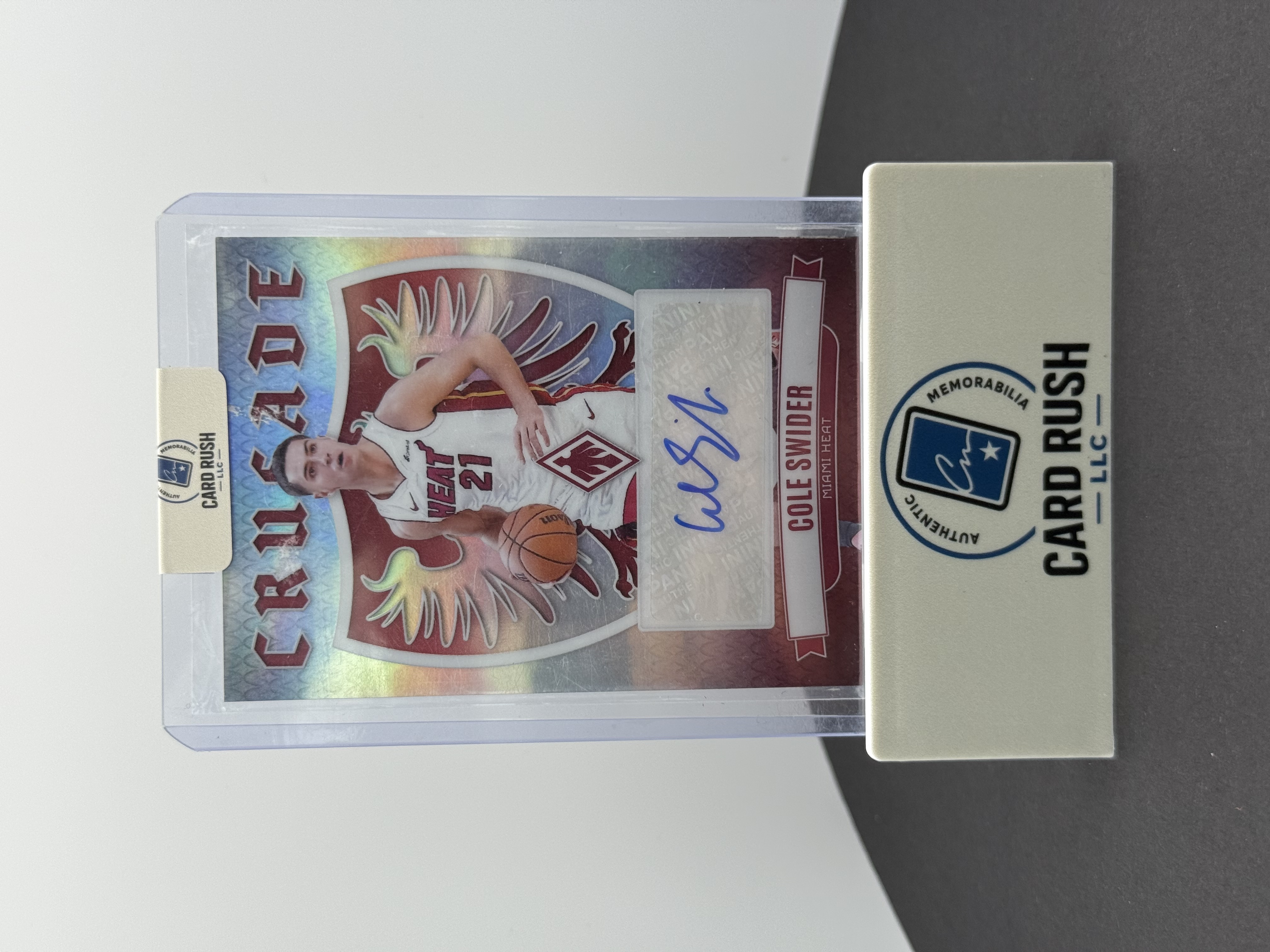 2023-24 Cole Swider Crusade Autographed Trading Card, front