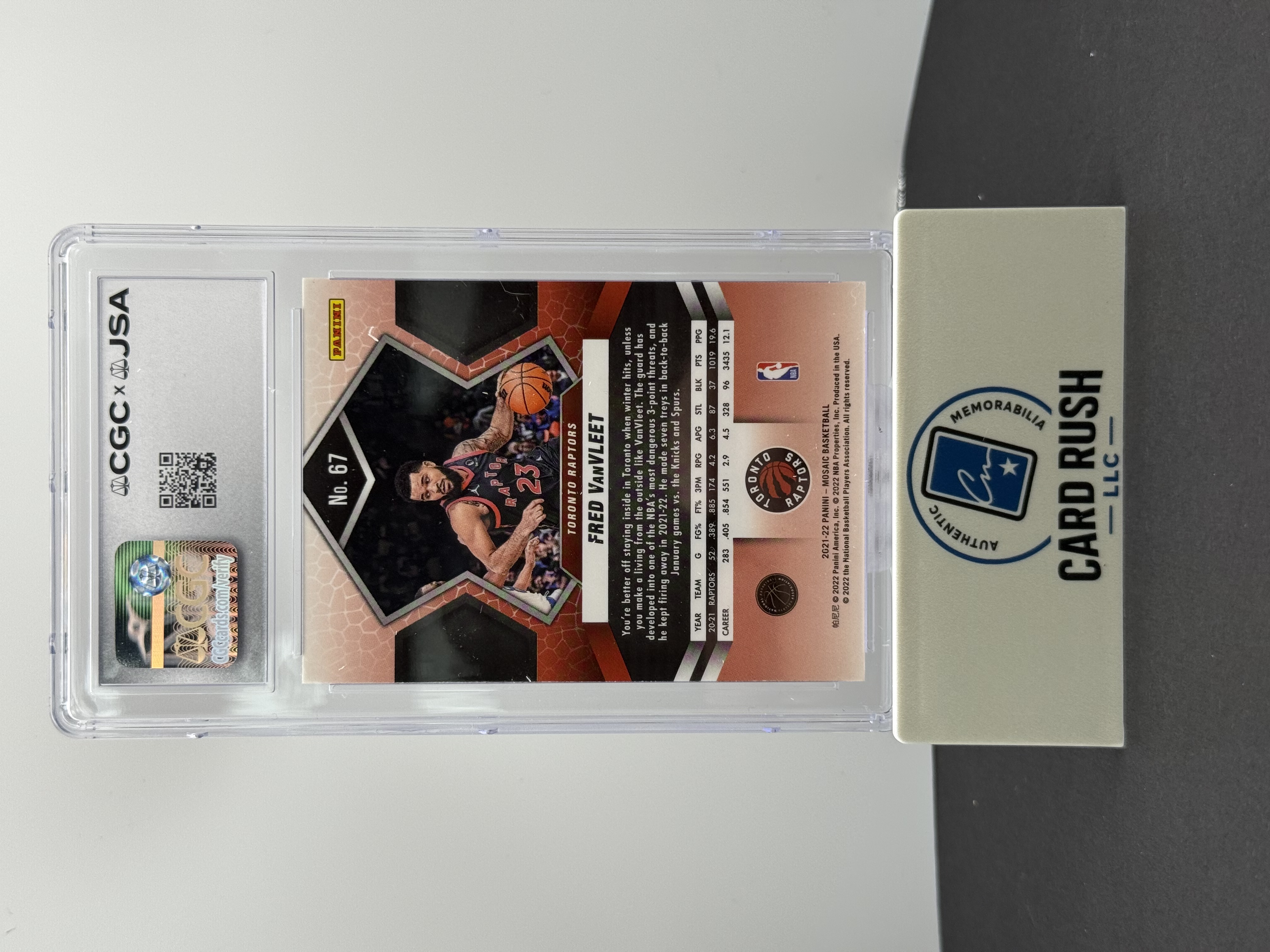 2020-21 Fred VanVleet Autographed Trading Card, back