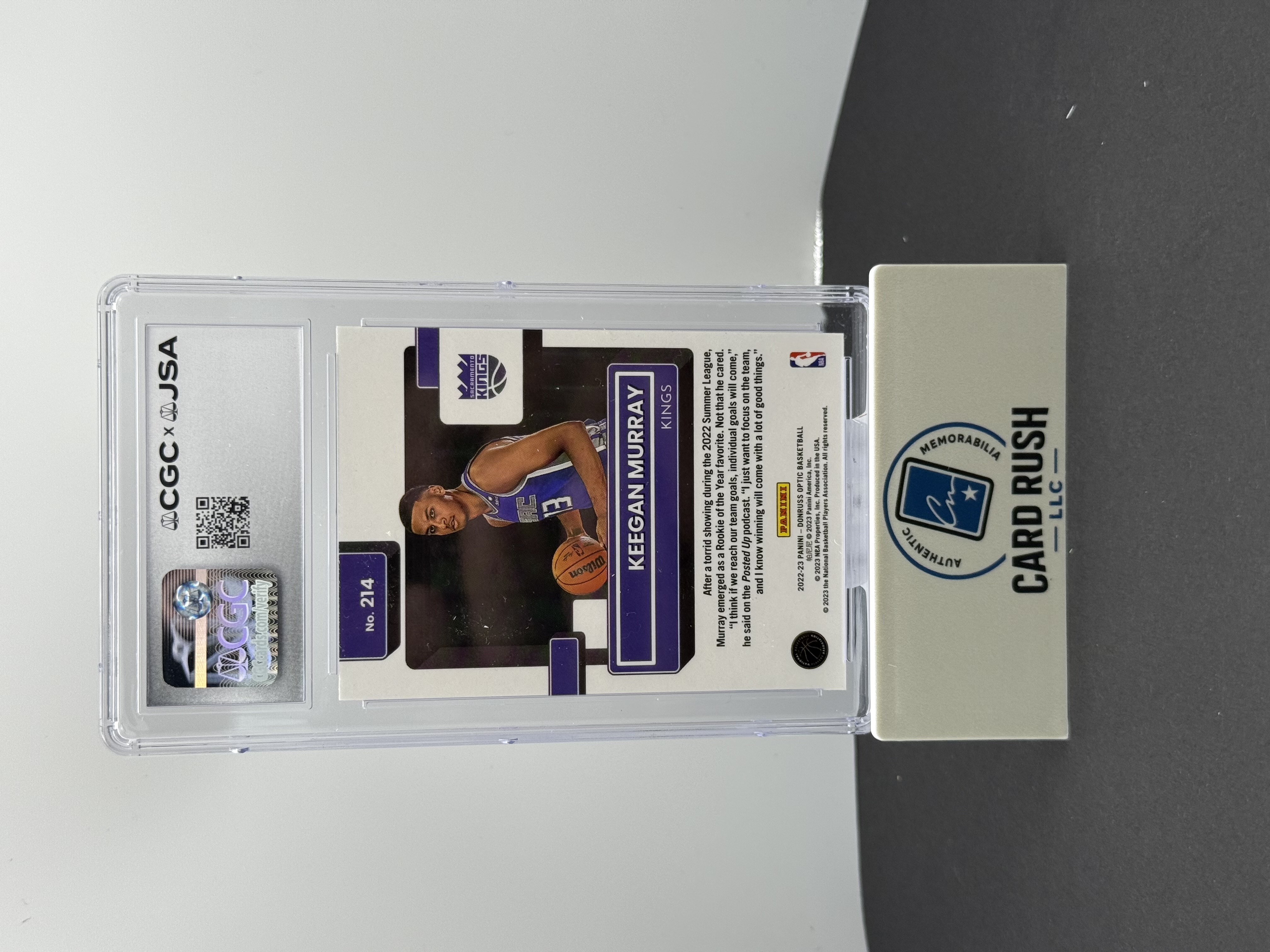 2022-23 Donruss Optic Rated Rookie Keegan Murray IP Auto 10 CGC/JSA Authentic, back