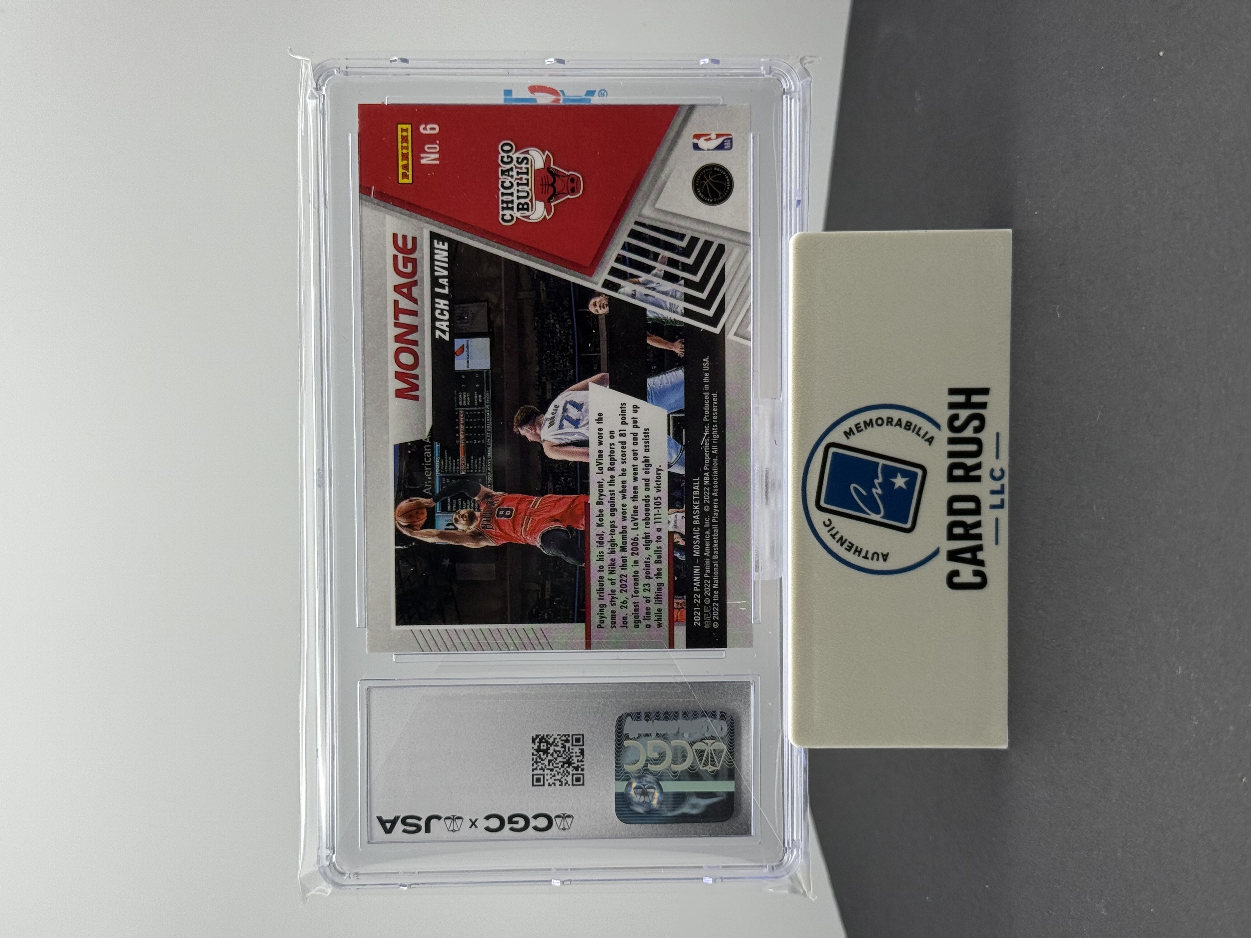 2021-22 Panini Mosaic Montage Zach LaVine In Person Autograph CGC/JSA Authentic, back