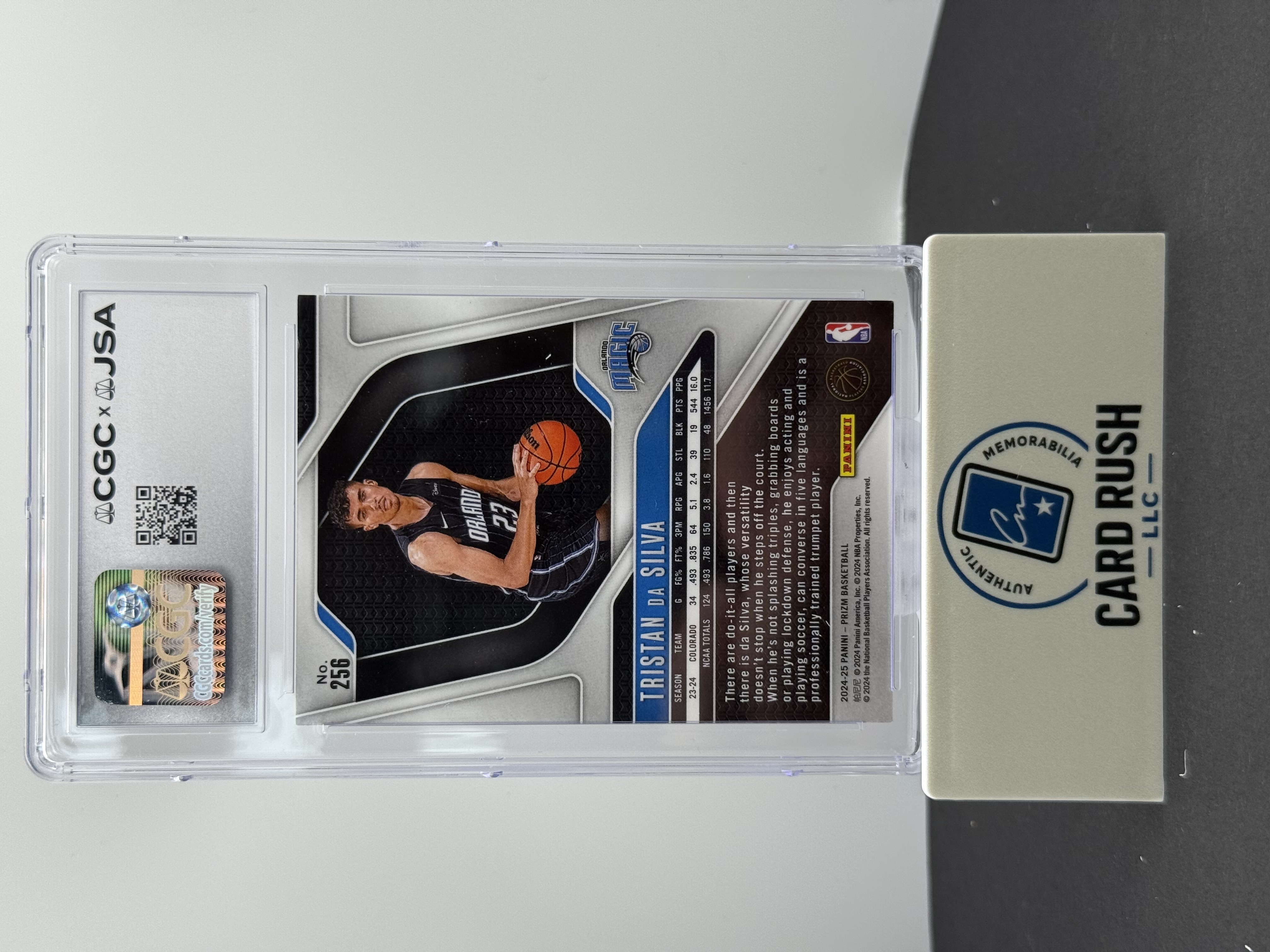 2024-25 Panini Emergent Silver Prizm Tristan da Silva RC IP Auto 10 CGC/JSA, back
