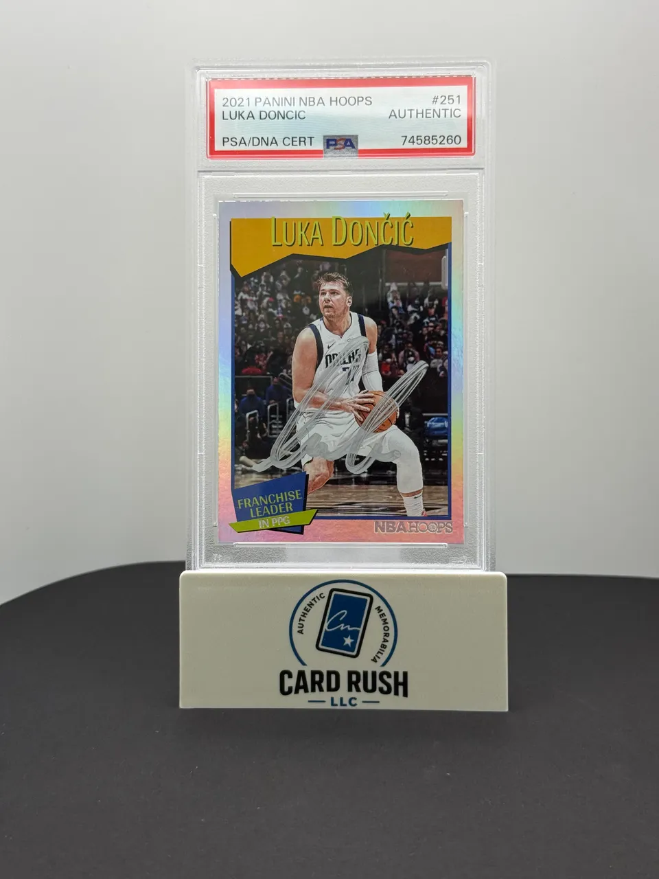 2021-22 Hoops Franchise Leader Holo Luka Doncic Dallas Mavericks IP Auto PSA