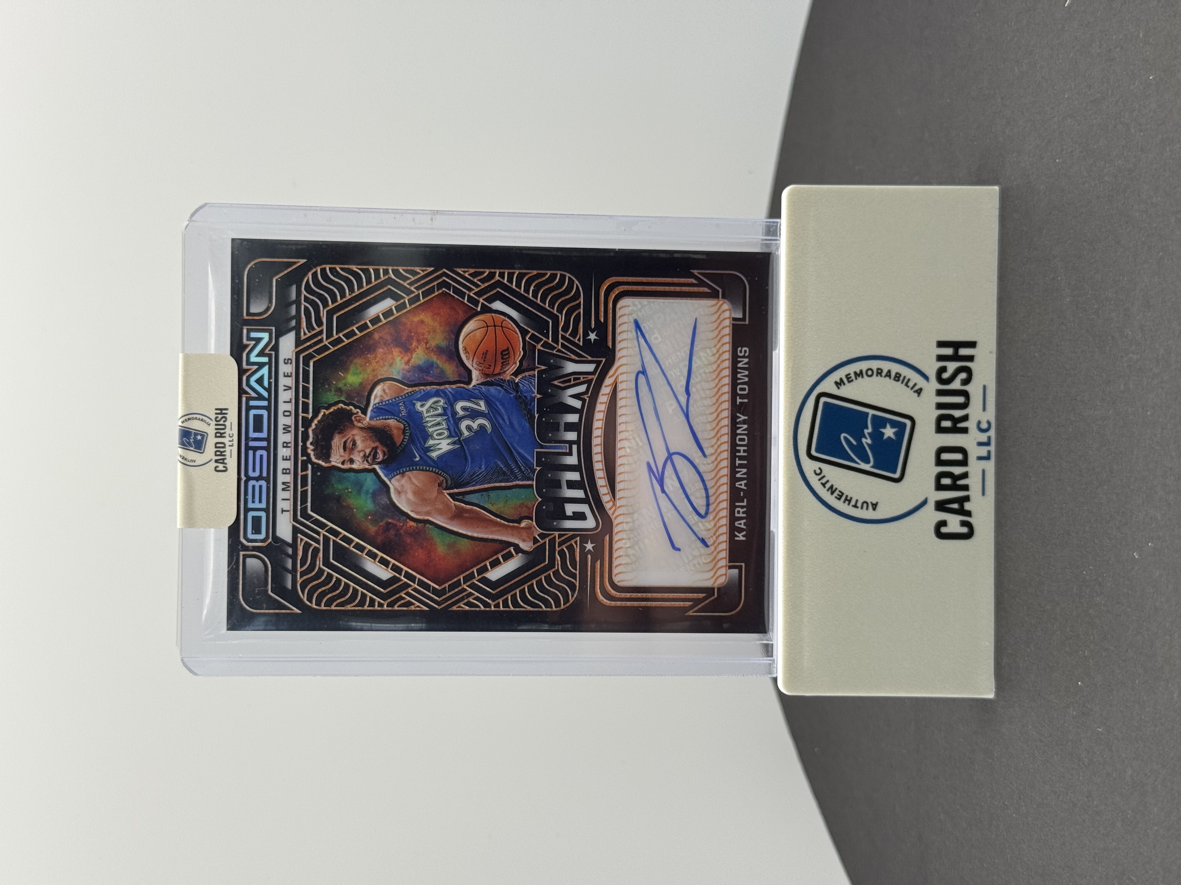 2021-22 Panini Obsidian Galaxy Karl-Anthony Towns Basketball Trading Card, front