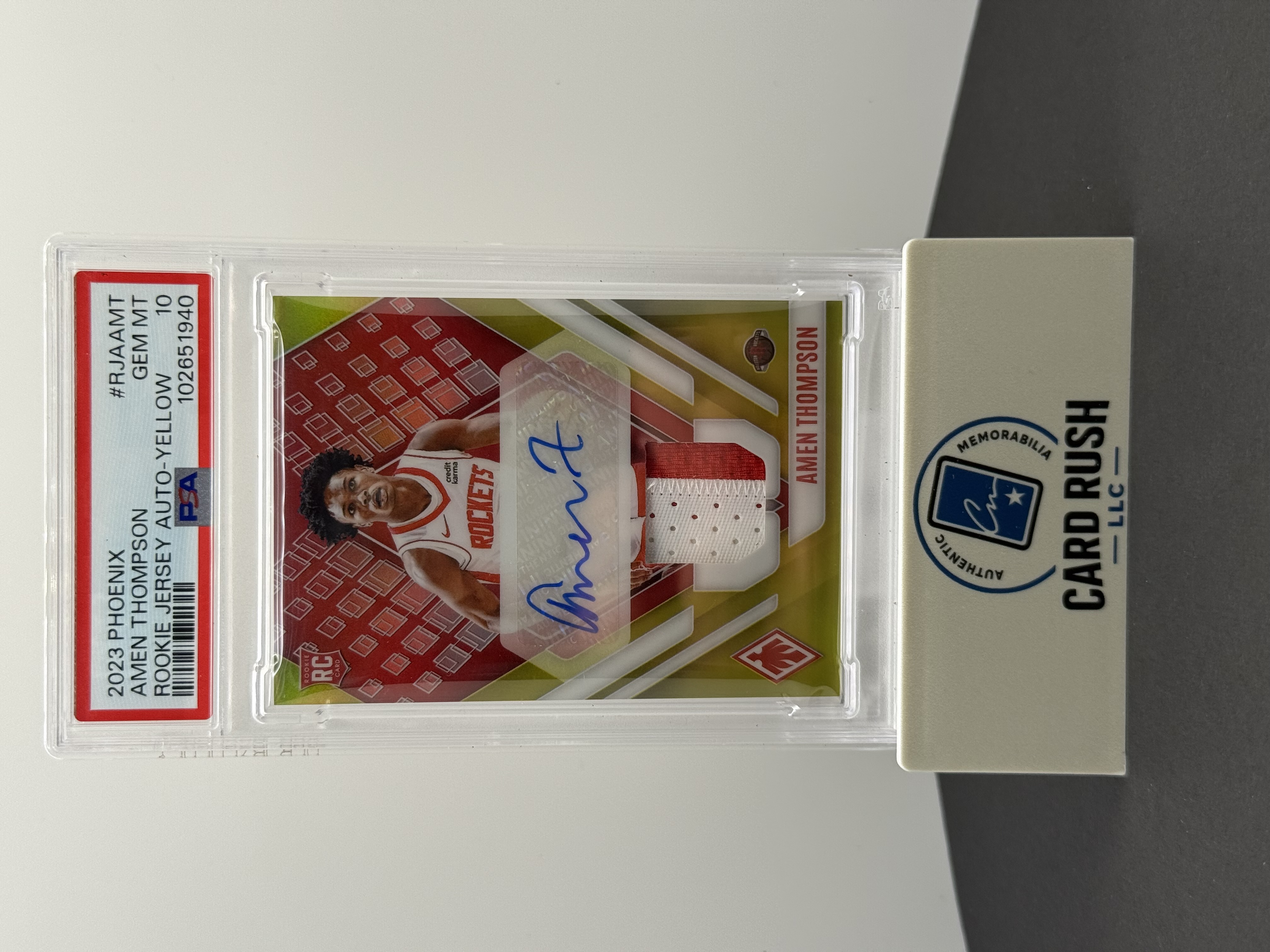 2023 Phoenix Amen Thompson Rookie Patch Auto Card, front
