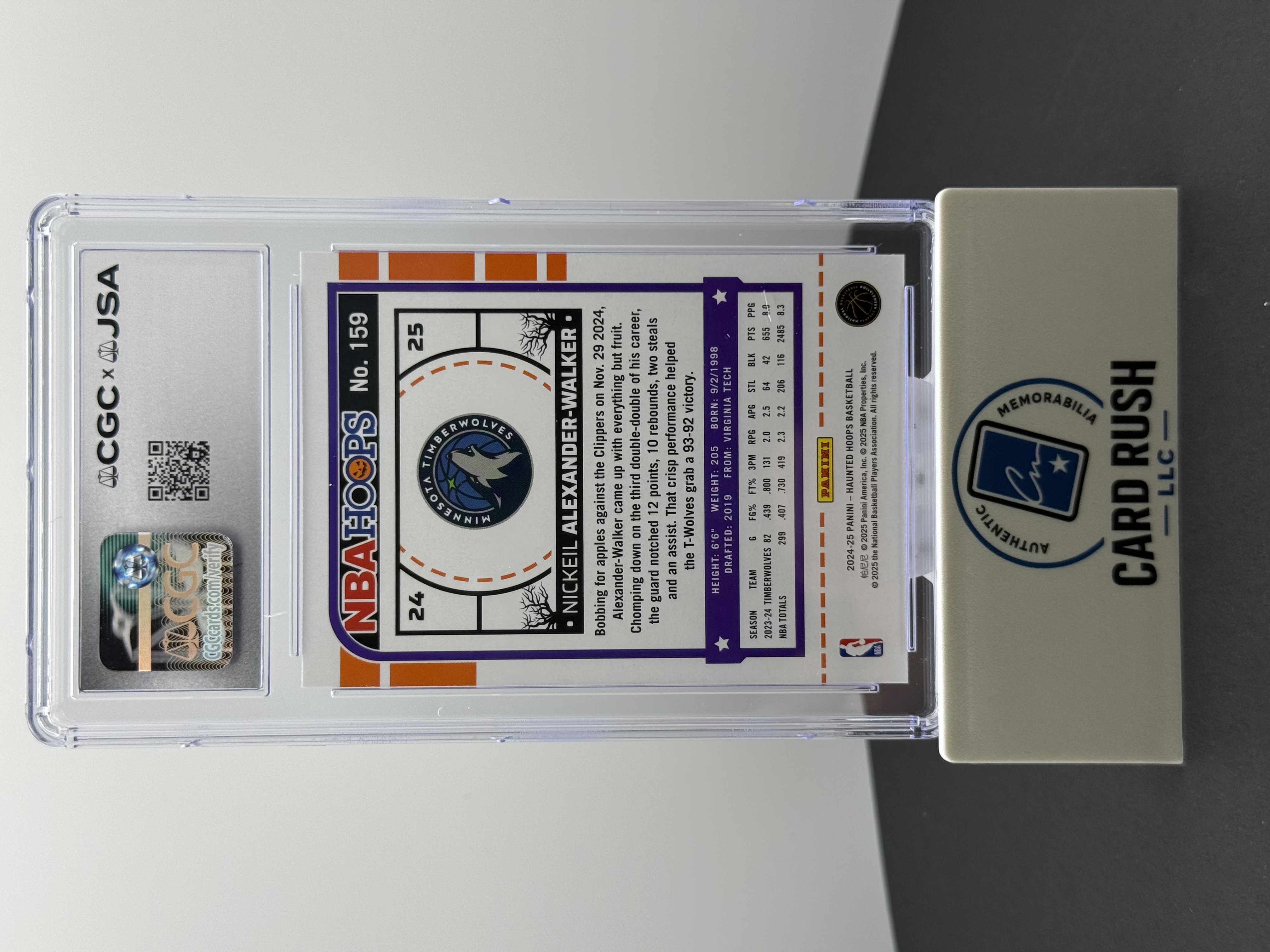 2024-25 Haunted Hoops Nickeil Alexander-Walker In Person CGC/JSA Auto 10 Grade, back