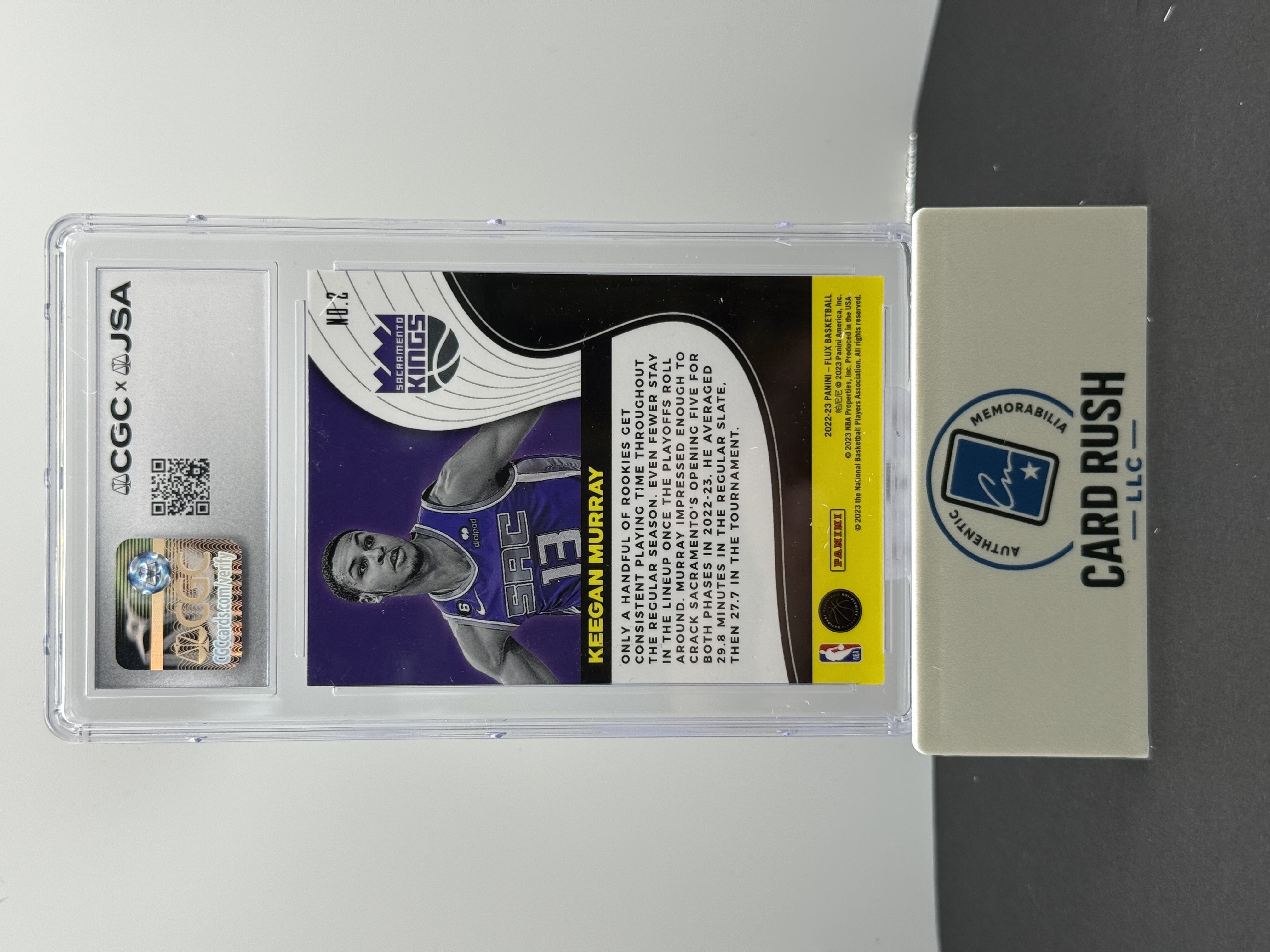 2022-23 Panini Flux Incoming Keegan Murray Auto 10 IP RC CGC/JSA Authentic, back