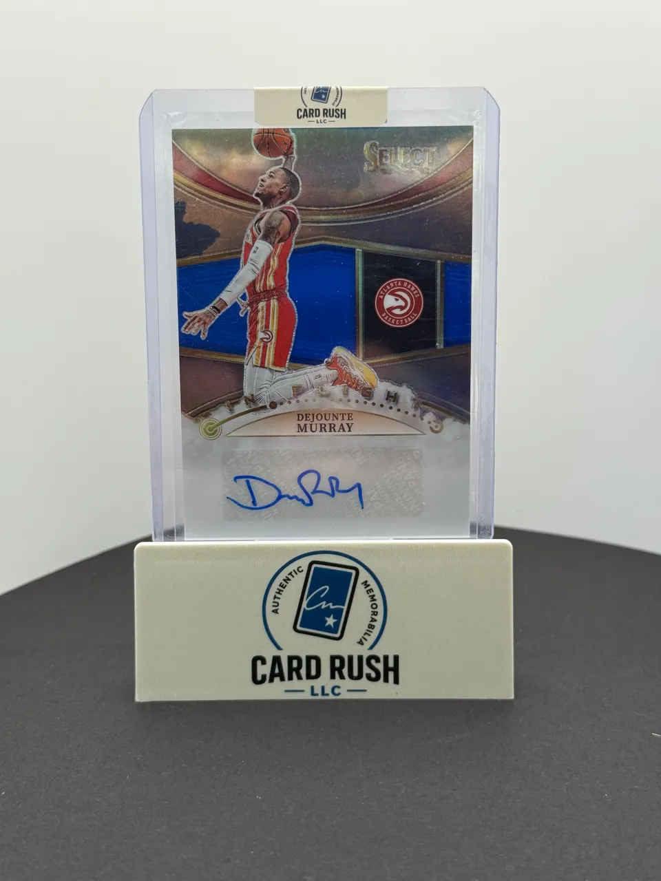 2022-23 Panini Select In Flight Dejounte Murray Autographed Basketball Trading Card