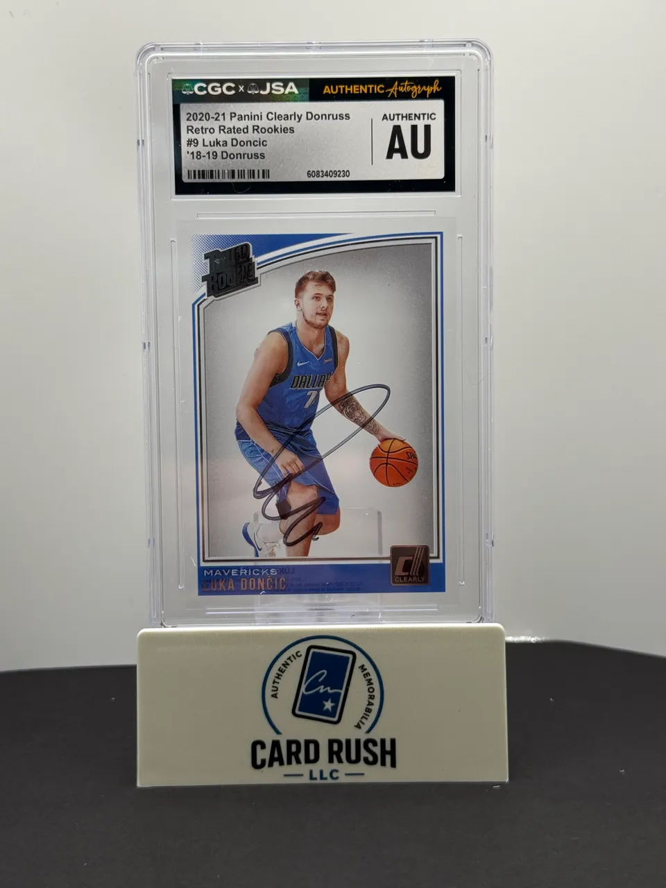 2020-21 Panini Clearly Donruss Retro Rated Rookie Luka Doncic Autographed card