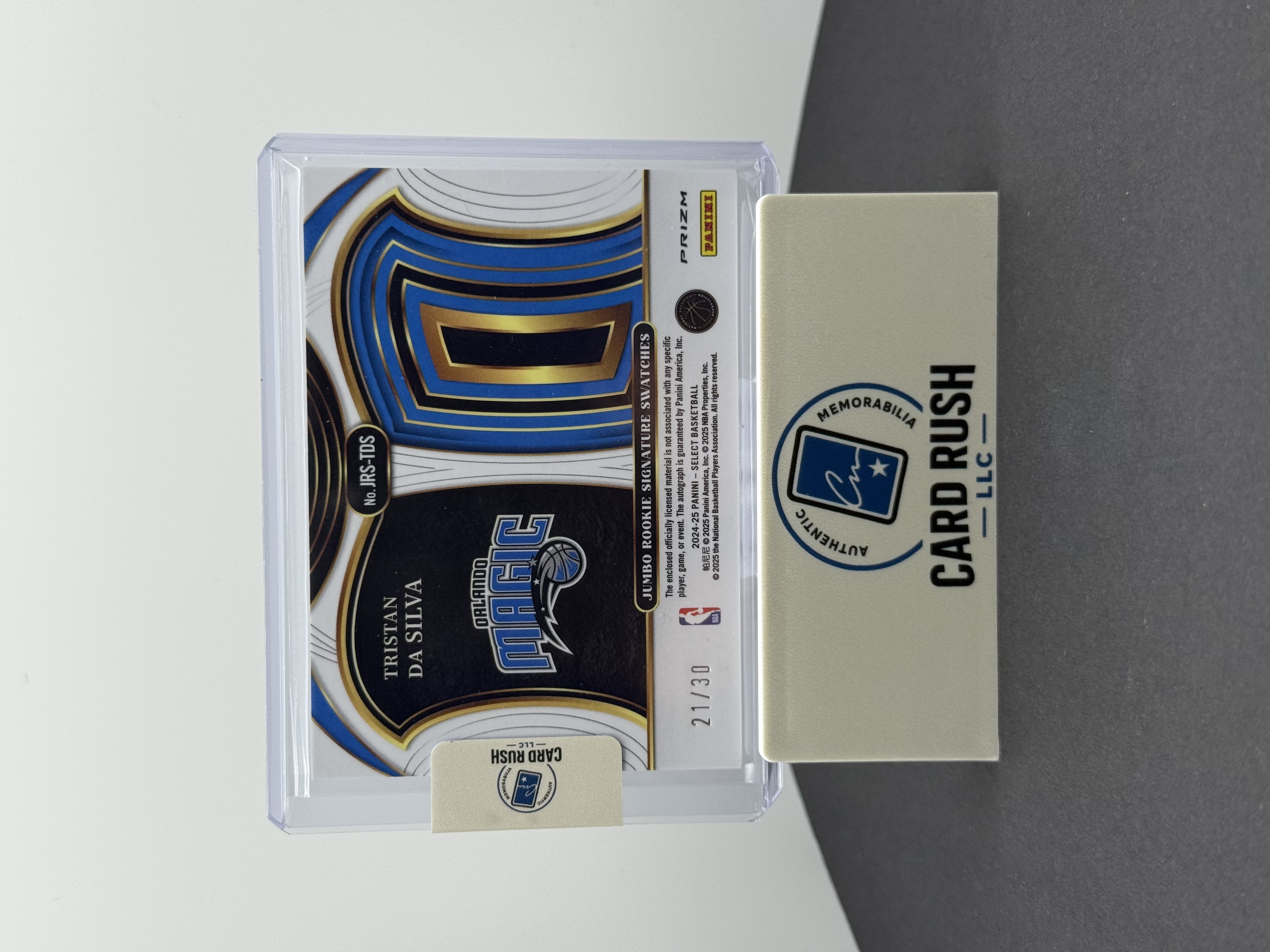 2024-25 Panini Select Prizm Tristan da Silva RPA Basketball Trading Card, back
