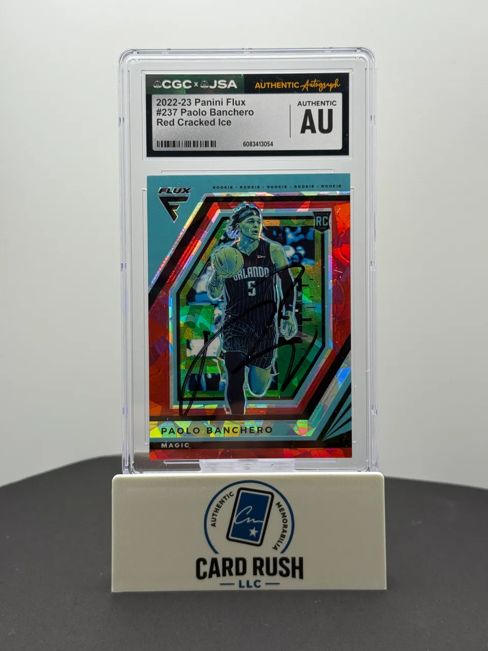 2022-23 Panini Flux Paolo Banchero Red Cracked Ice Prizm Auto